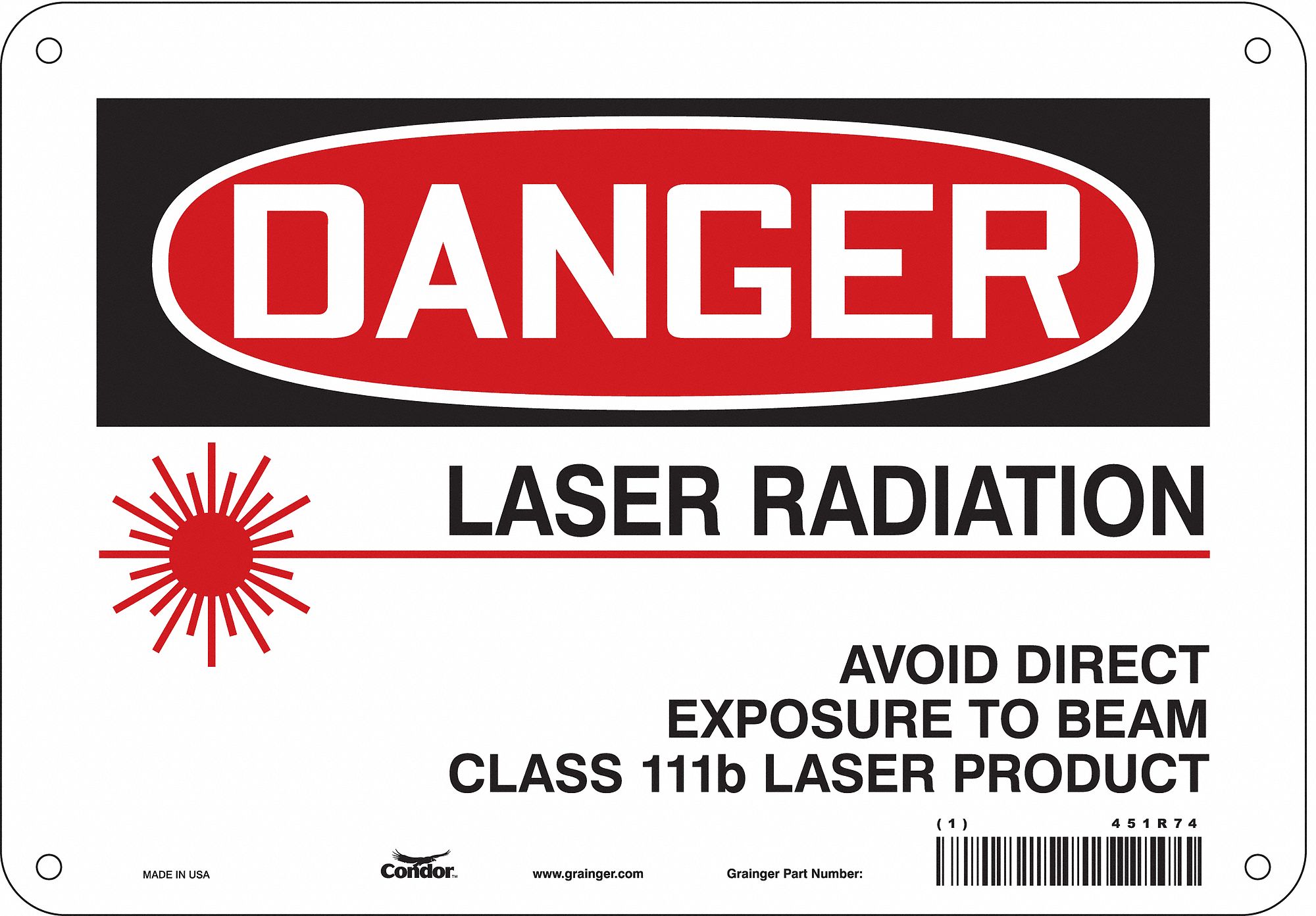 Safety Sign: Aluminum, Mounting Holes Sign Mounting, 7 in x 10 in Nominal Sign Size, 0.032 in Thick