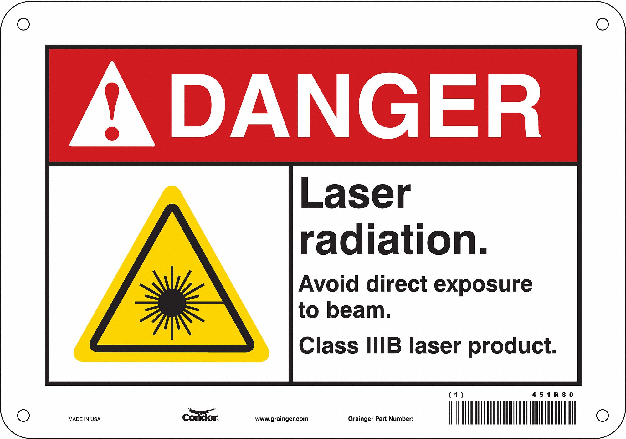 Safety Sign: Aluminum, Mounting Holes Sign Mounting, 7 in x 10 in Nominal Sign Size, 0.032 in Thick
