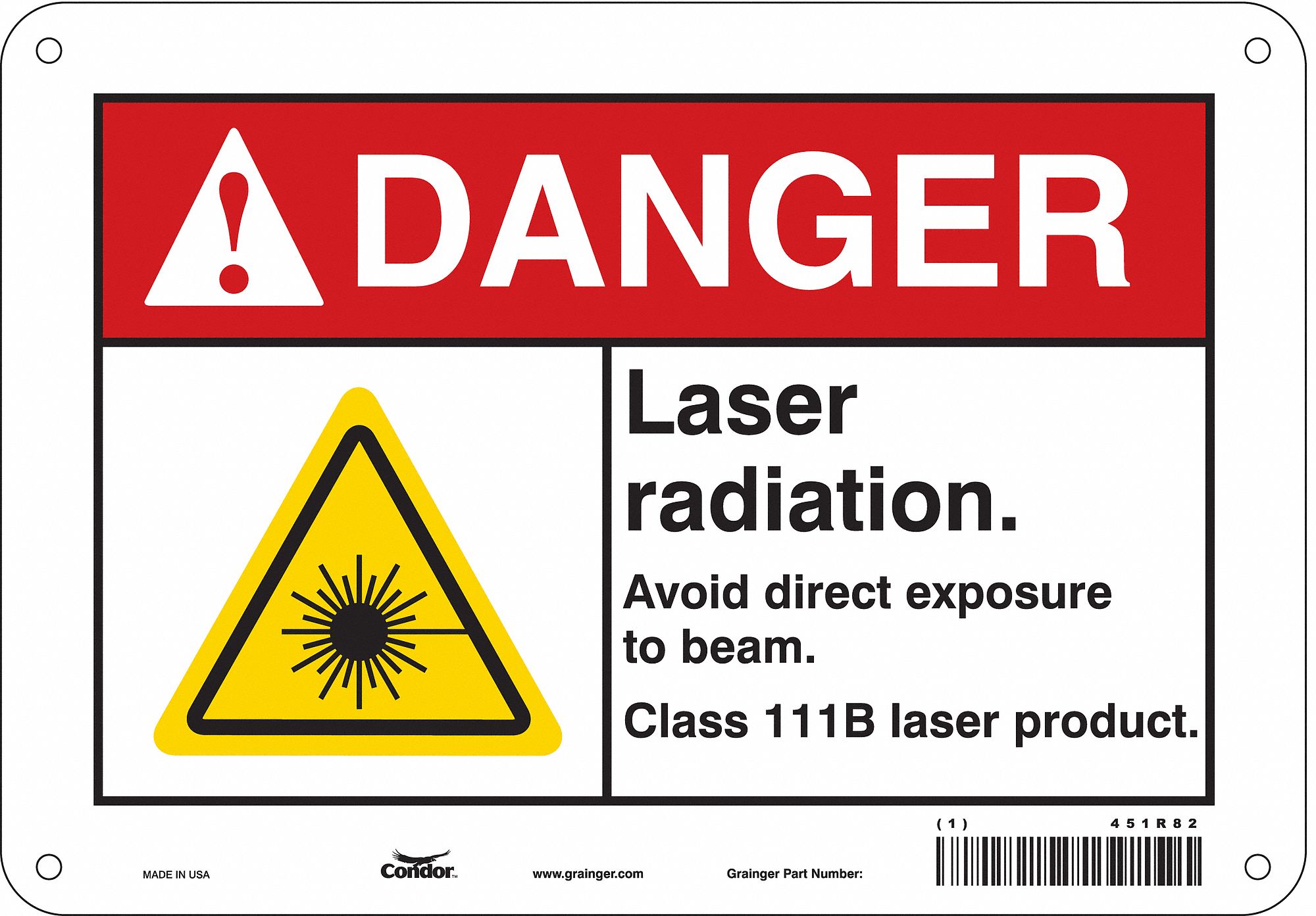Safety Sign: Polyethylene, Mounting Holes Sign Mounting, 7 in x 10 in Nominal Sign Size