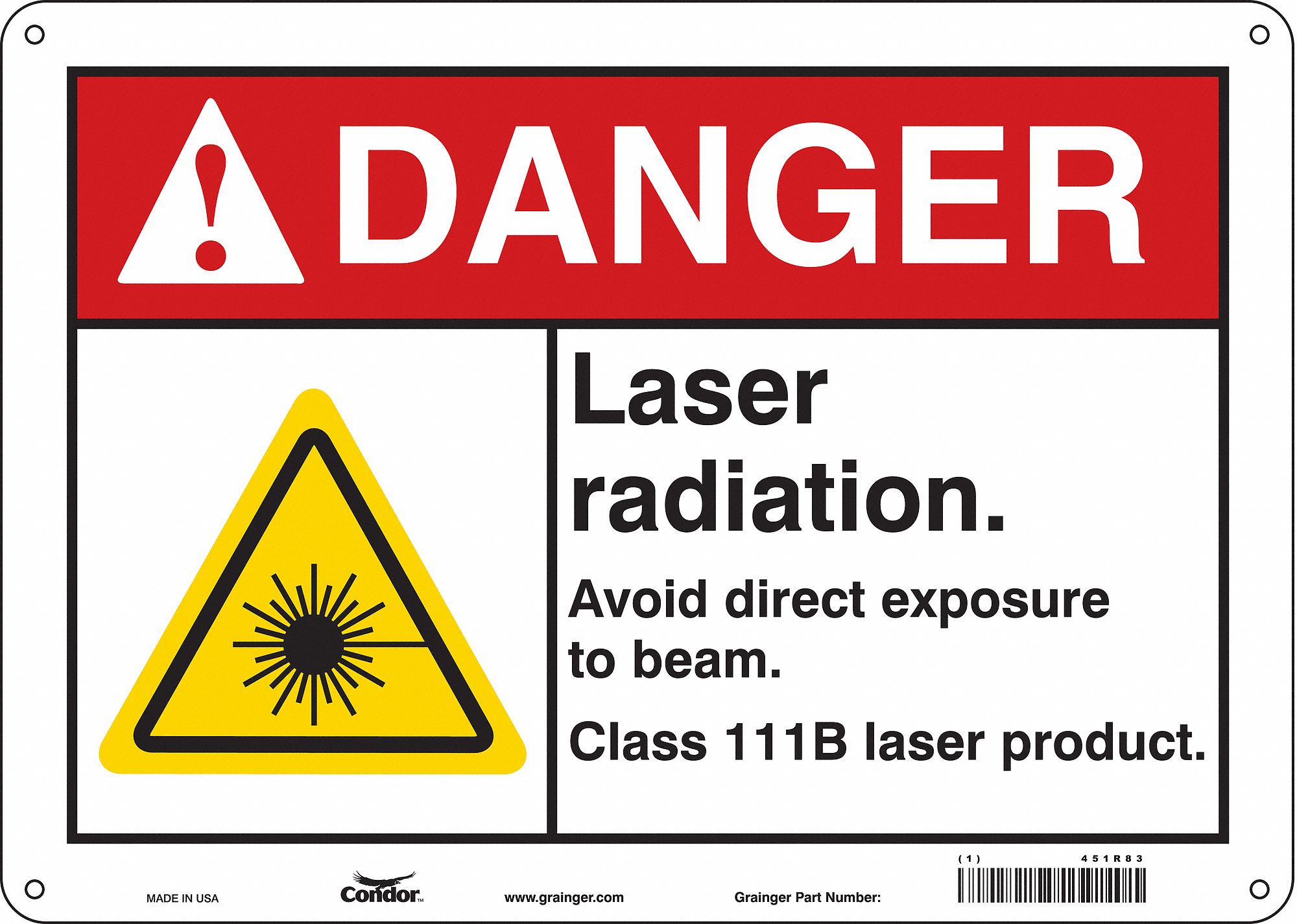 Safety Sign: Polyethylene, Mounting Holes Sign Mounting, 10 in x 14 in Nominal Sign Size