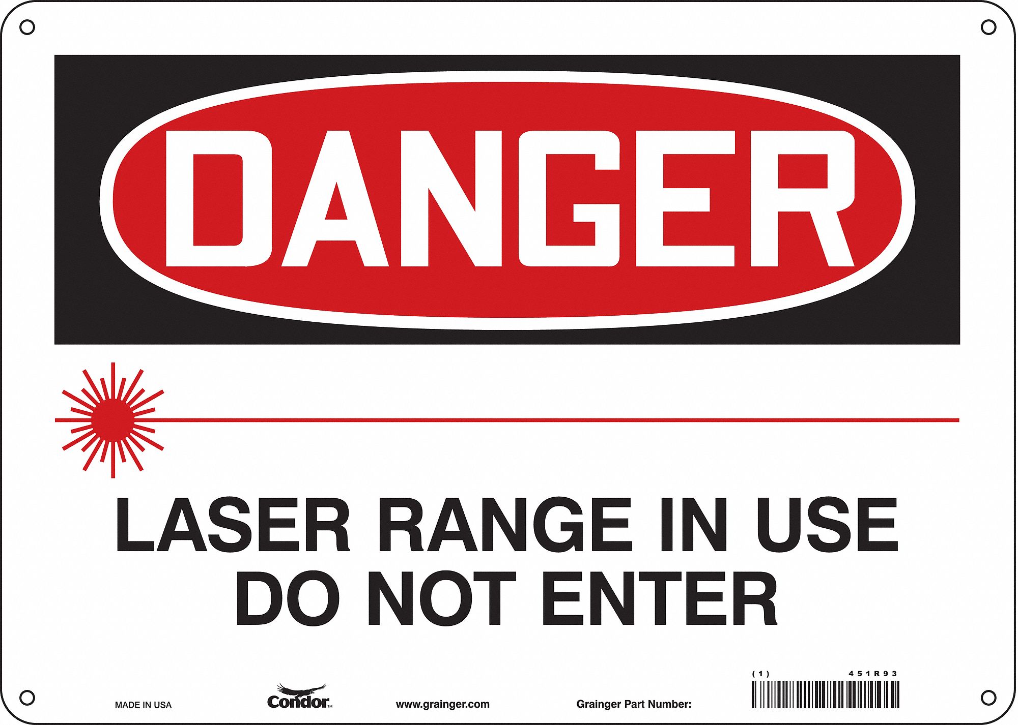 Safety Sign: Aluminum, Mounting Holes Sign Mounting, 10 in x 14 in Nominal Sign Size, 0.032 in Thick