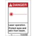 Danger: Laser Operation. Protect Eyes And Skin From Beam. Signs
