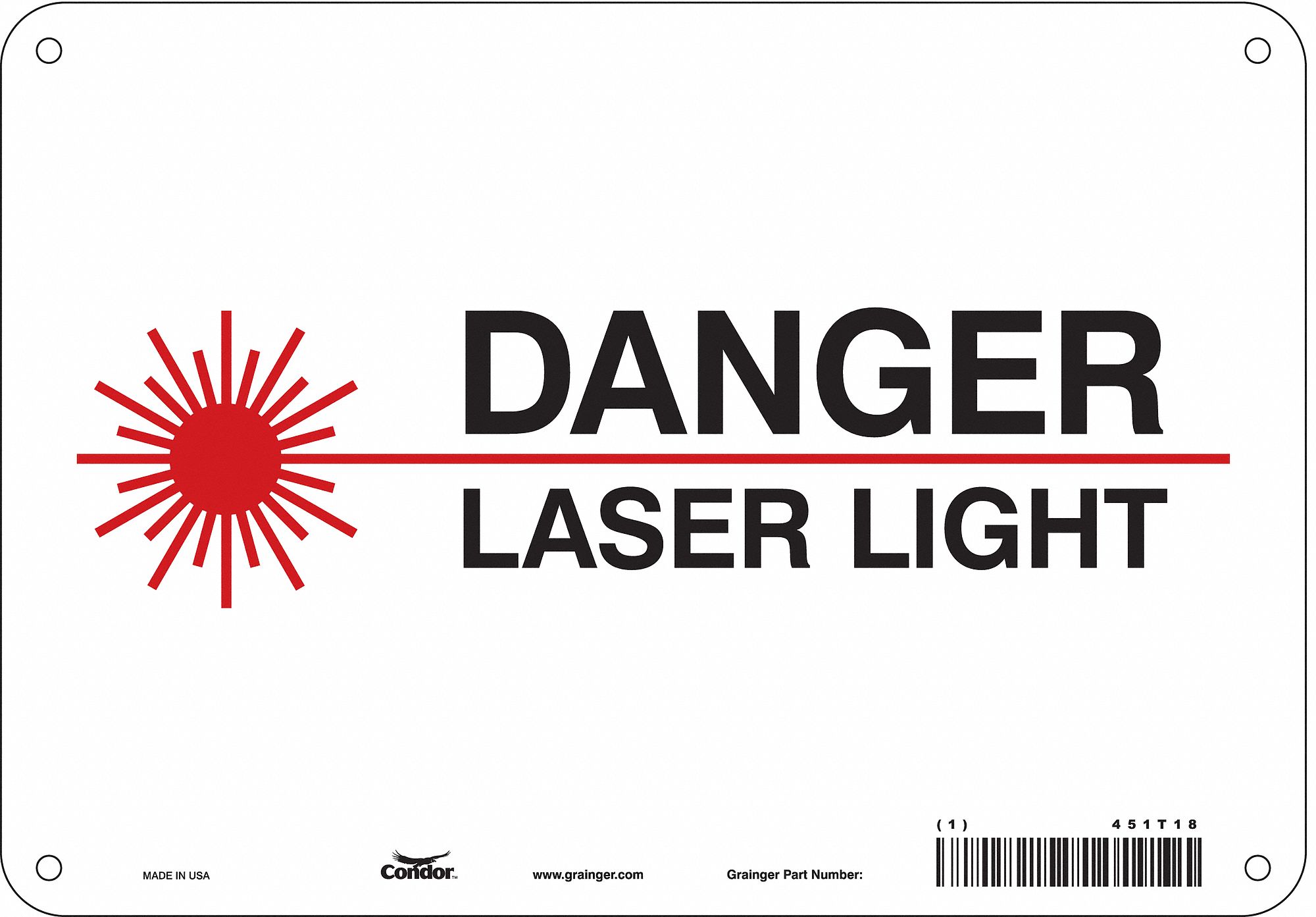 Safety Sign: Polyethylene, Mounting Holes Sign Mounting, 7 in x 10 in Nominal Sign Size