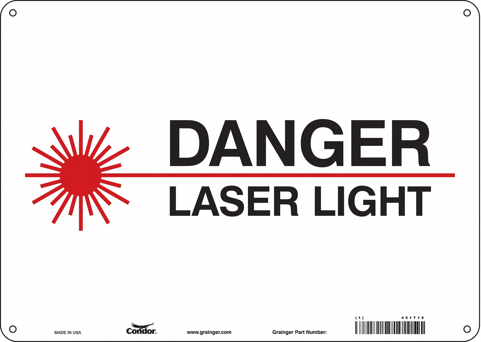 Safety Sign: Polyethylene, Mounting Holes Sign Mounting, 10 in x 14 in Nominal Sign Size