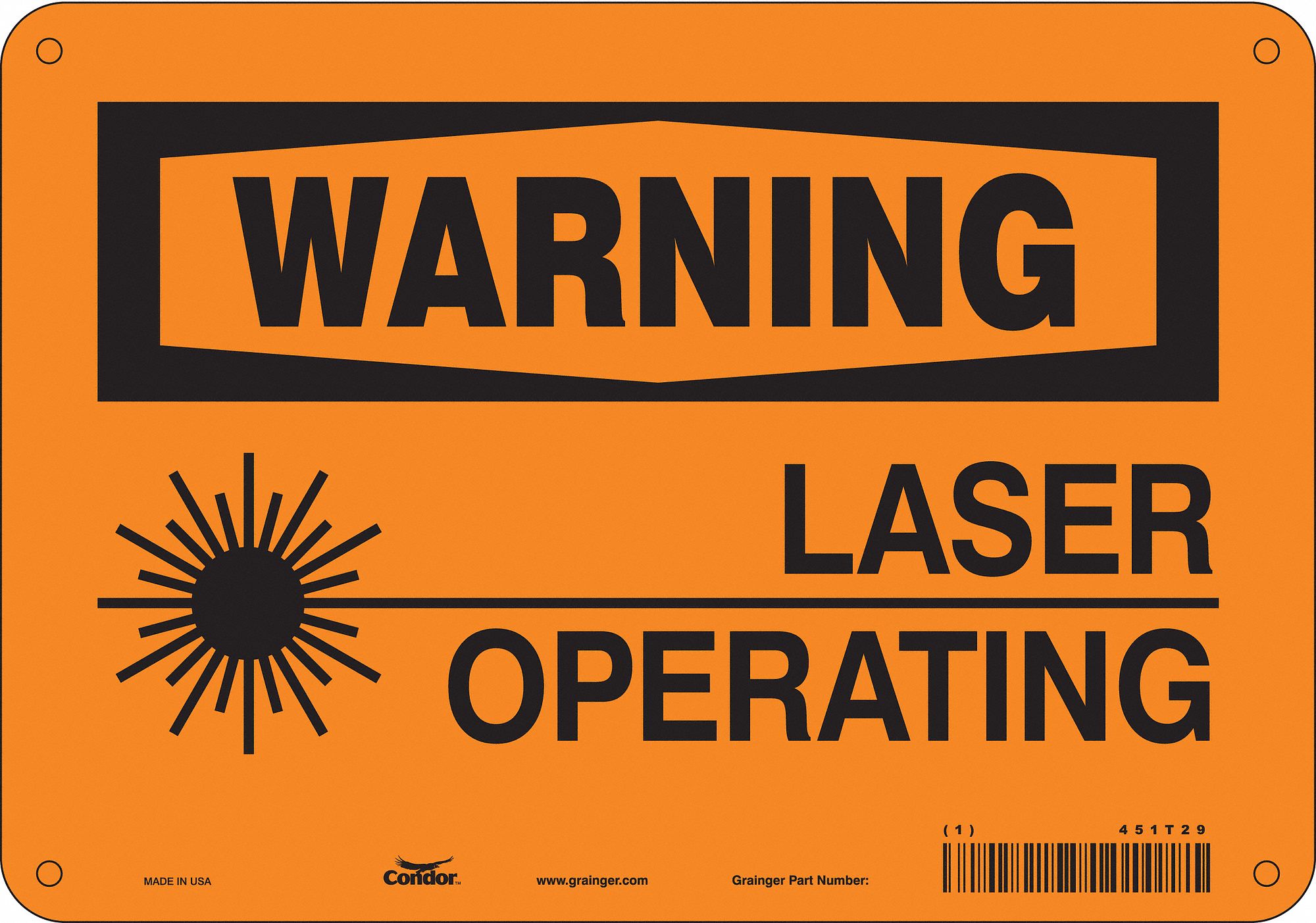 Safety Sign: Aluminum, Mounting Holes Sign Mounting, 7 in x 10 in Nominal Sign Size, 0.032 in Thick