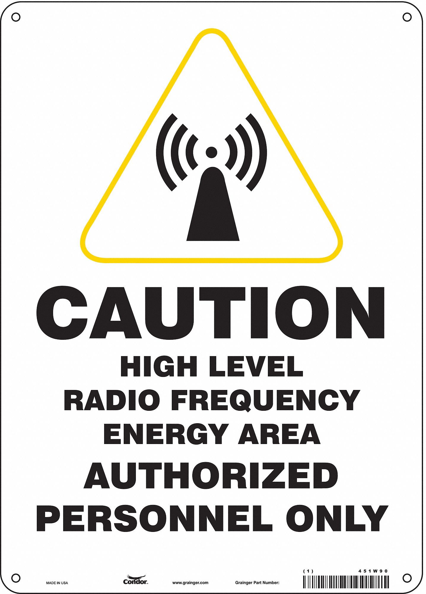 Safety Sign: Aluminum, Mounting Holes Sign Mounting, 14 in x 10 in Nominal Sign Size, 0.032 in Thick