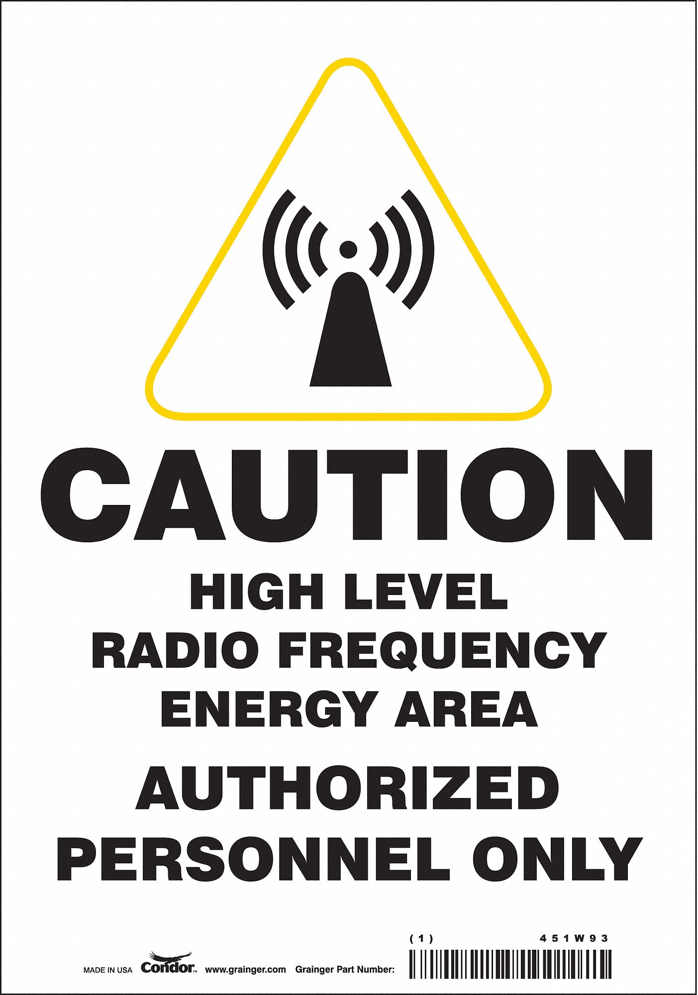 Safety Sign: Vinyl, Adhesive Sign Mounting, 10 in x 7 in Nominal Sign Size, Not Retroreflective
