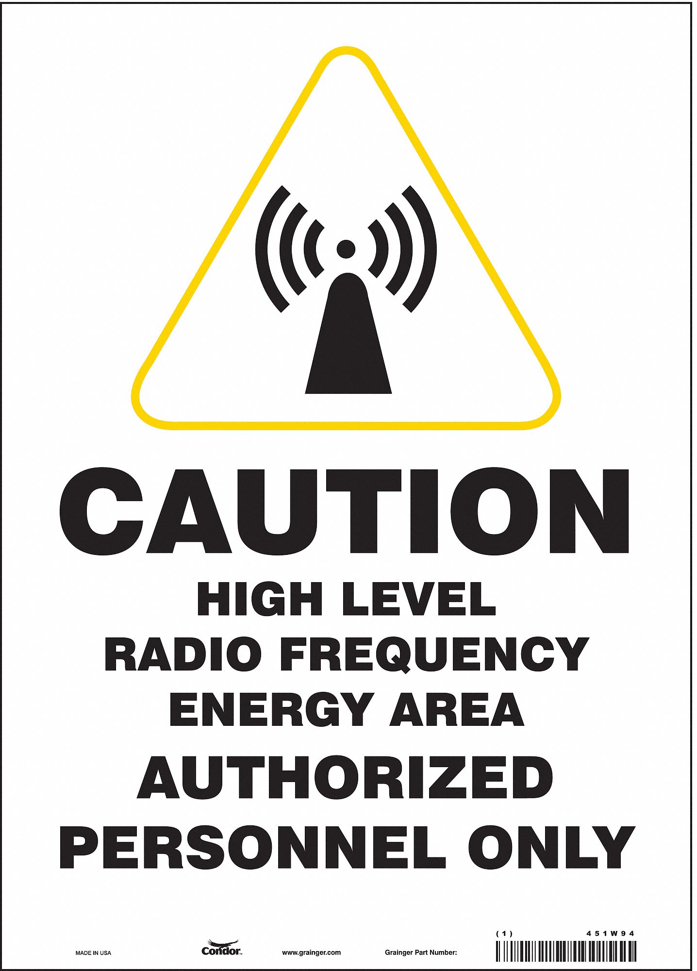 Safety Sign: Vinyl, Adhesive Sign Mounting, 14 in x 10 in Nominal Sign Size, Not Retroreflective