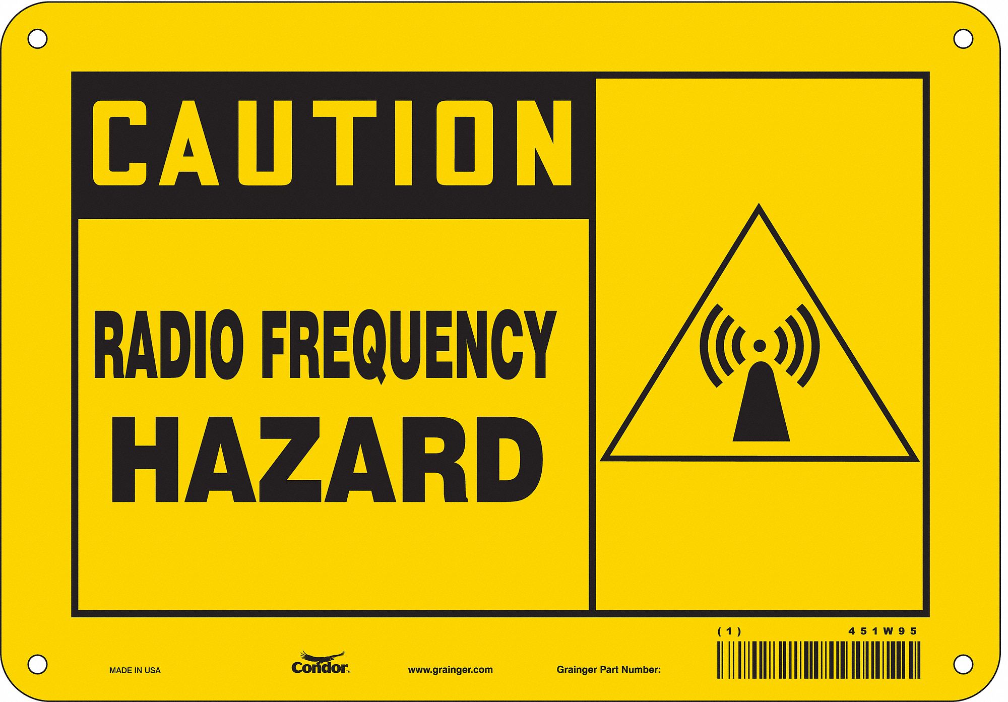 Safety Sign: Aluminum, Mounting Holes Sign Mounting, 7 in x 10 in Nominal Sign Size, 0.032 in Thick