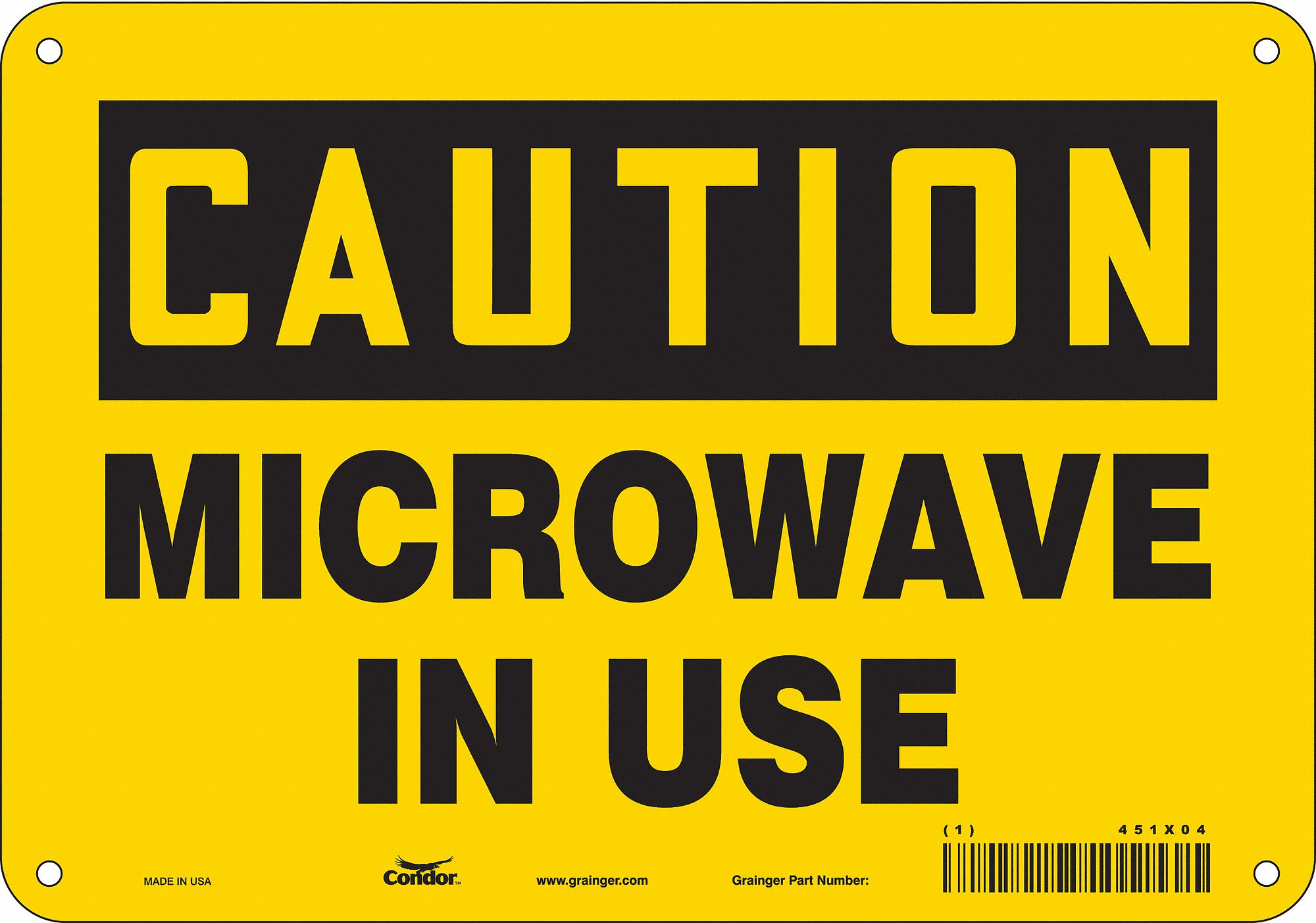 Safety Sign: Polyethylene, Mounting Holes Sign Mounting, 7 in x 10 in Nominal Sign Size