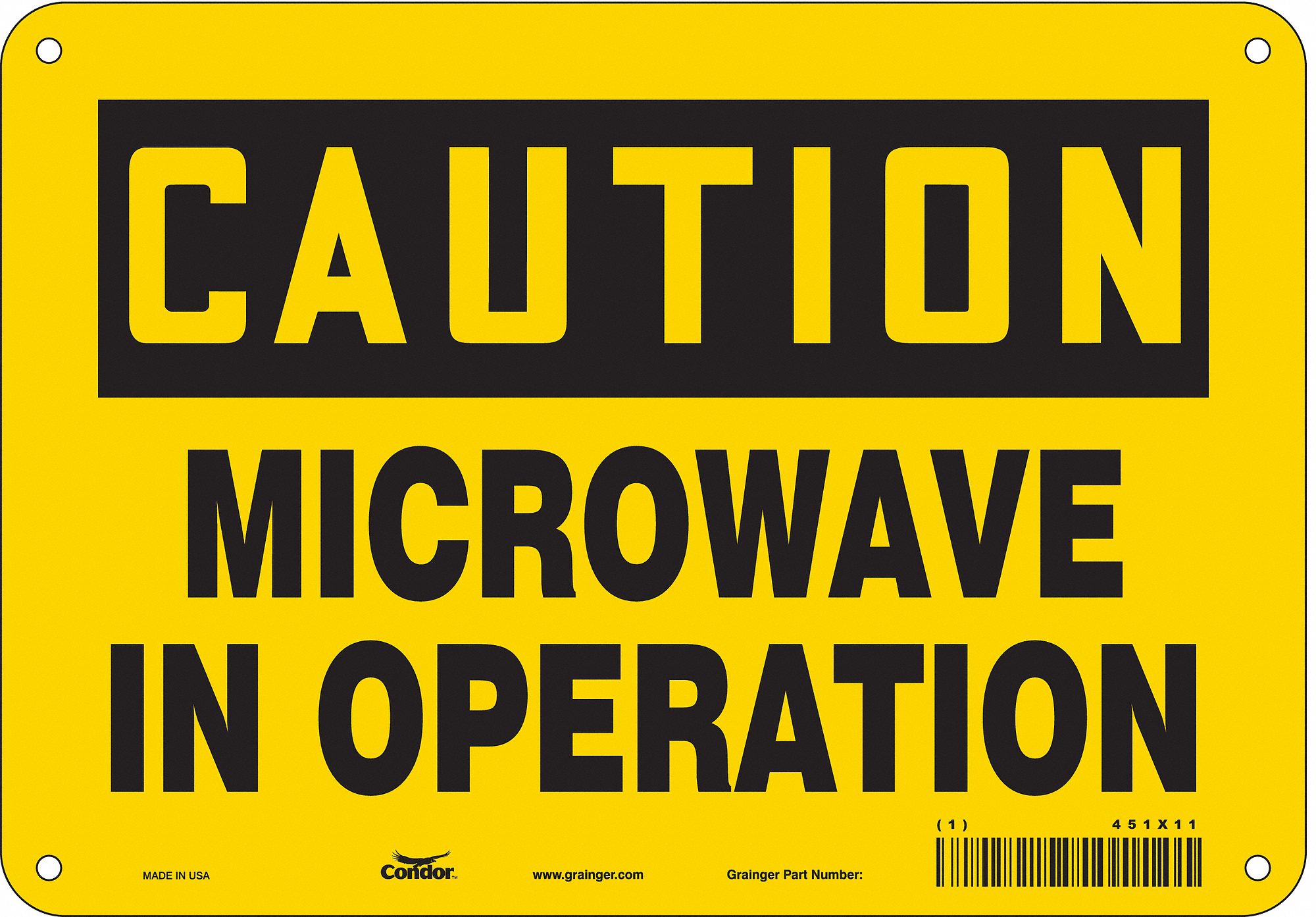 Safety Sign: Polyethylene, Mounting Holes Sign Mounting, 7 in x 10 in Nominal Sign Size