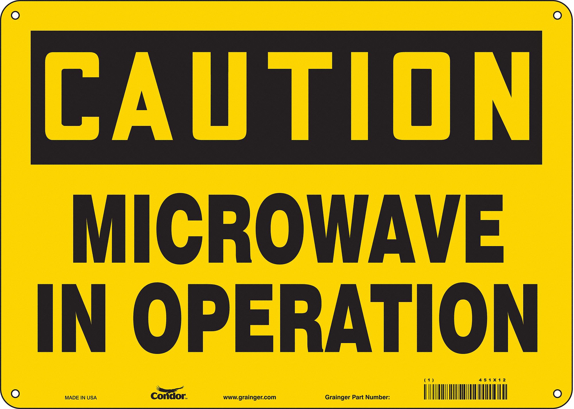 Safety Sign: Polyethylene, Mounting Holes Sign Mounting, 10 in x 14 in Nominal Sign Size