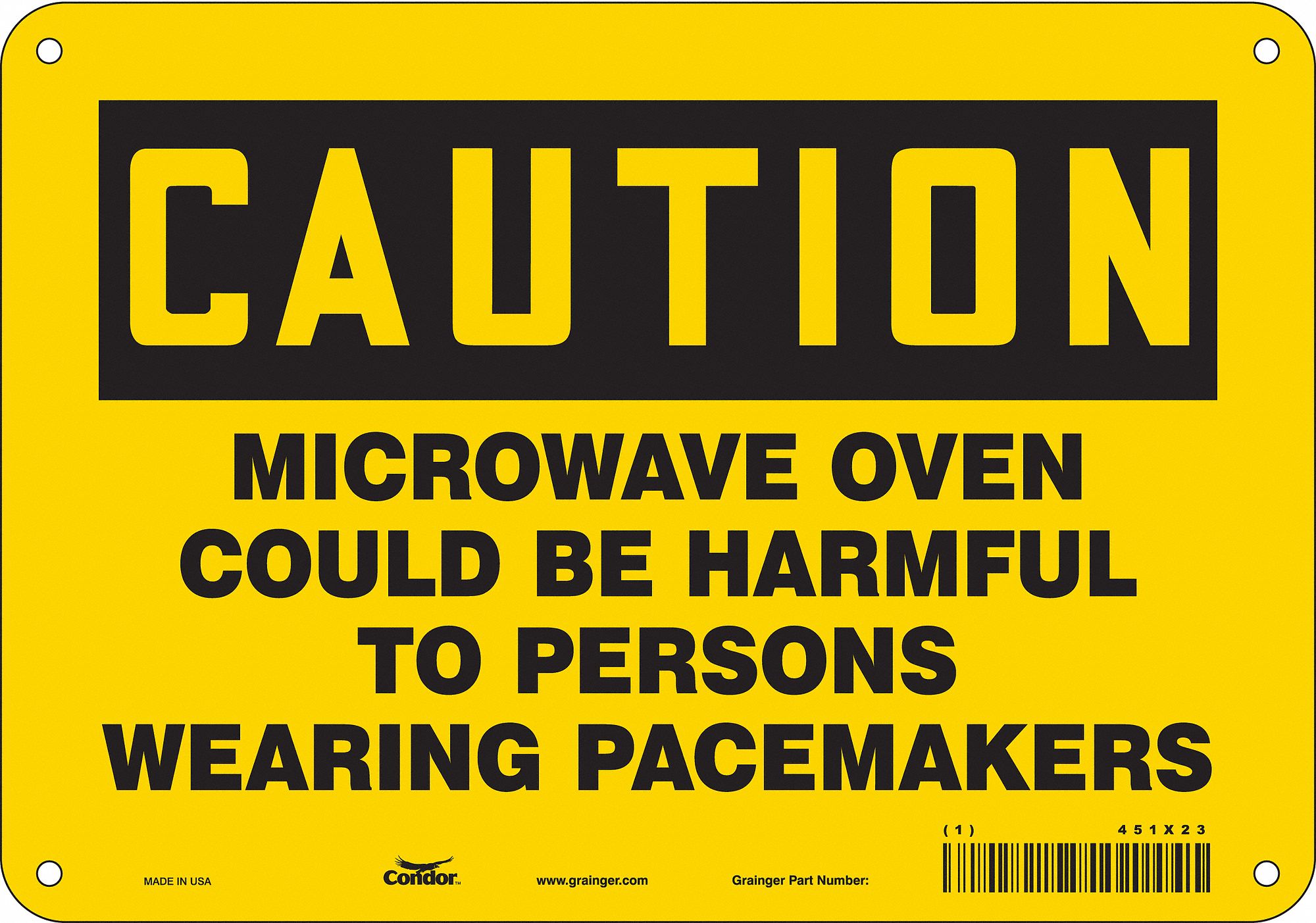 Safety Sign: Polyethylene, Mounting Holes Sign Mounting, 7 in x 10 in Nominal Sign Size