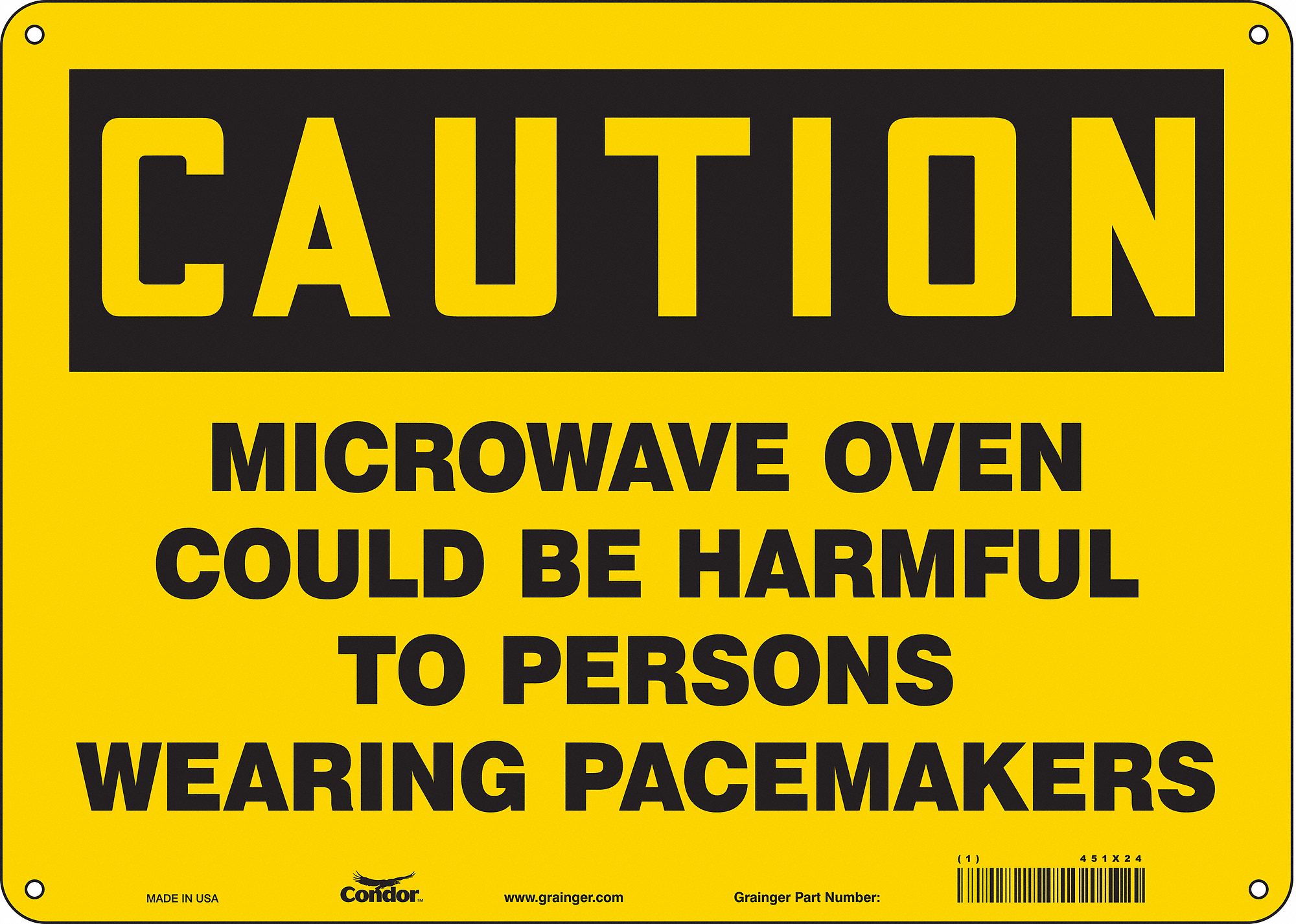 Safety Sign: Polyethylene, Mounting Holes Sign Mounting, 10 in x 14 in Nominal Sign Size