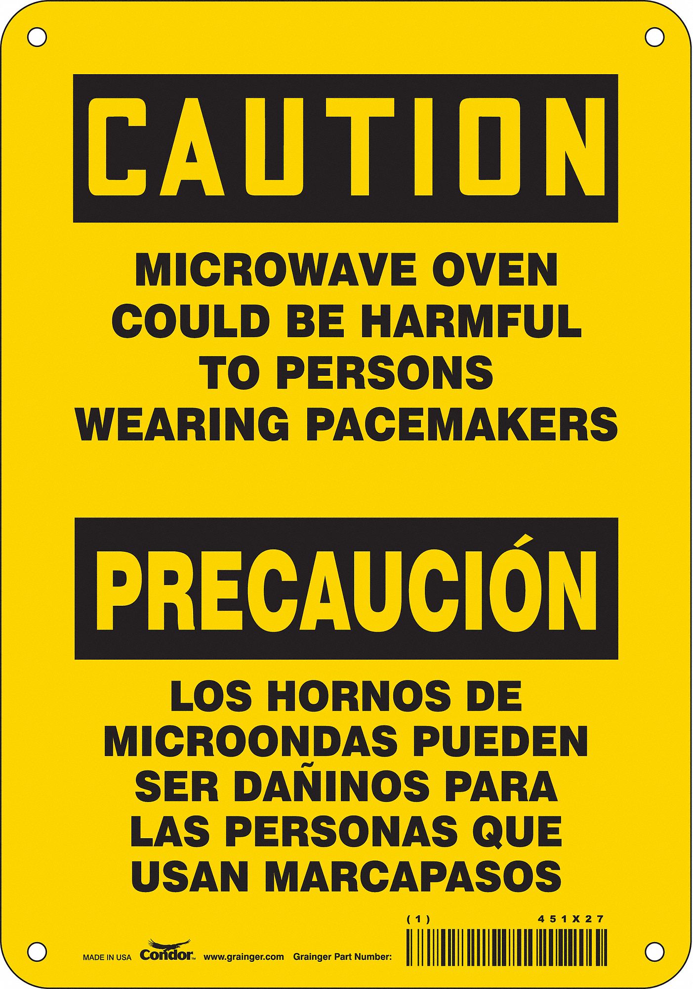 Safety Sign: Aluminum, Mounting Holes Sign Mounting, 7 in x 10 in Nominal Sign Size, 0.032 in Thick