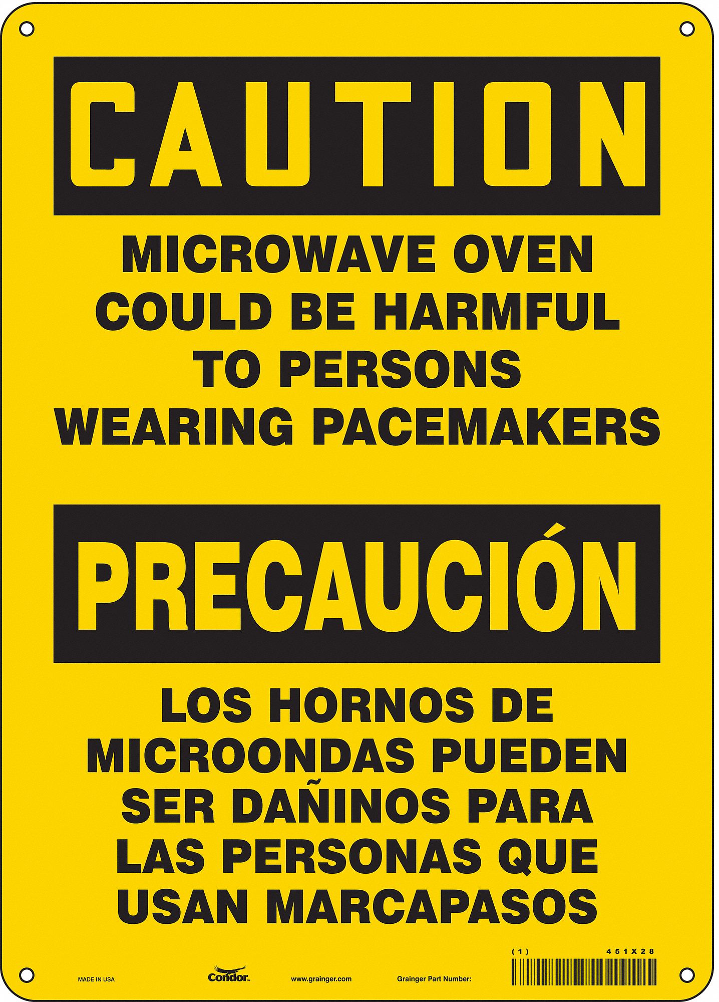 Safety Sign: Aluminum, Mounting Holes Sign Mounting, 10 in x 14 in Nominal Sign Size, 0.032 in Thick