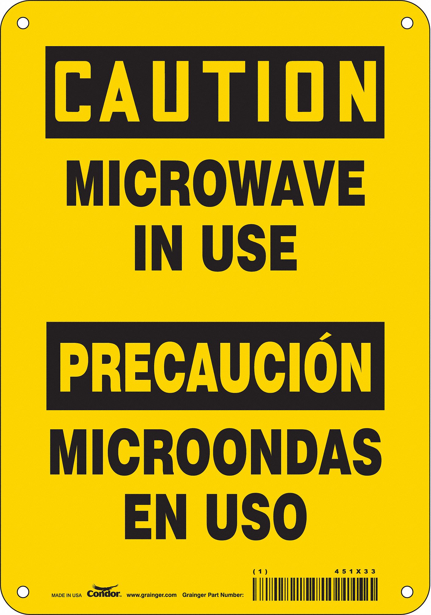 Safety Sign: Aluminum, Mounting Holes Sign Mounting, 7 in x 10 in Nominal Sign Size, 0.032 in Thick