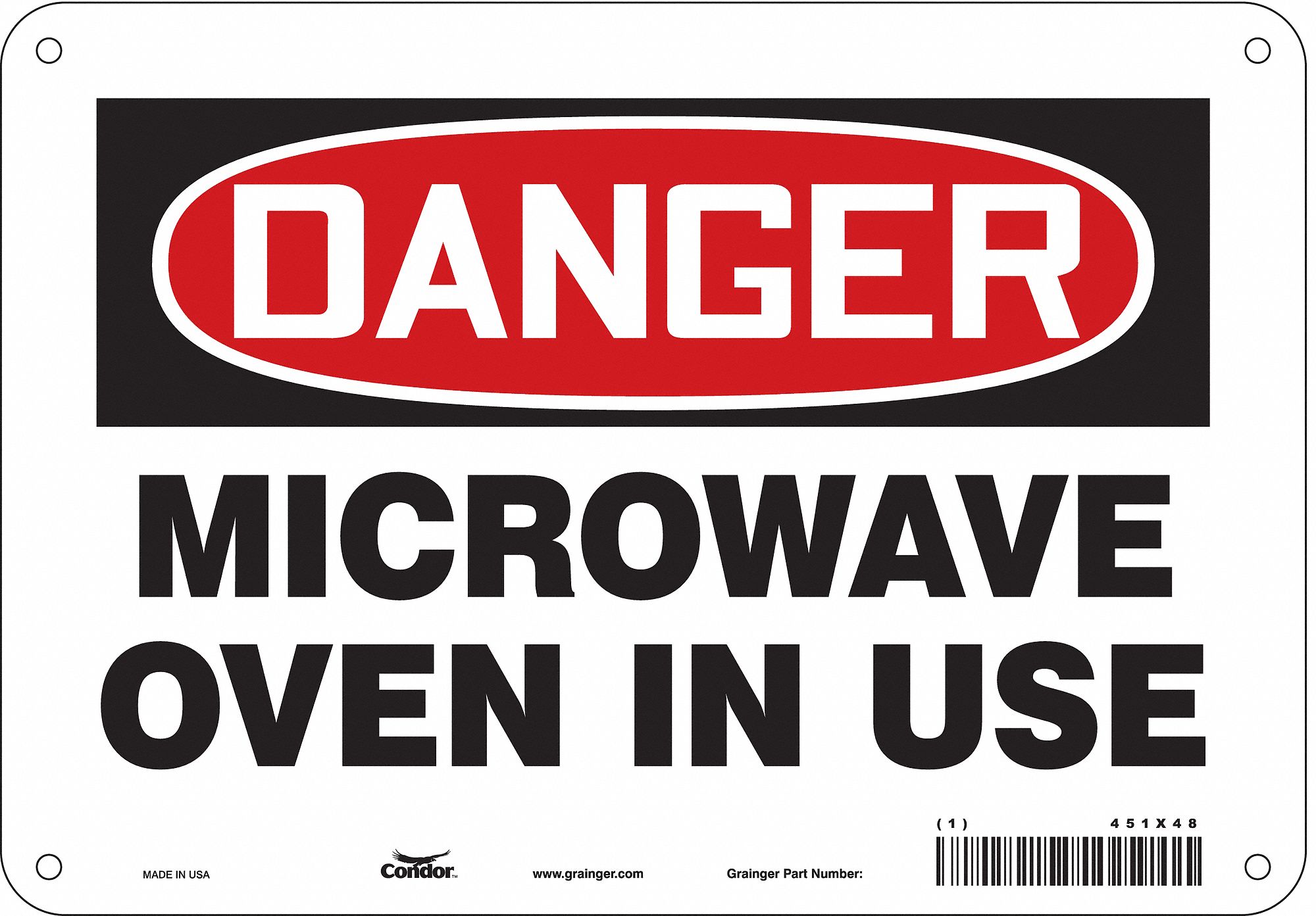 Safety Sign: Polyethylene, Mounting Holes Sign Mounting, 7 in x 10 in Nominal Sign Size