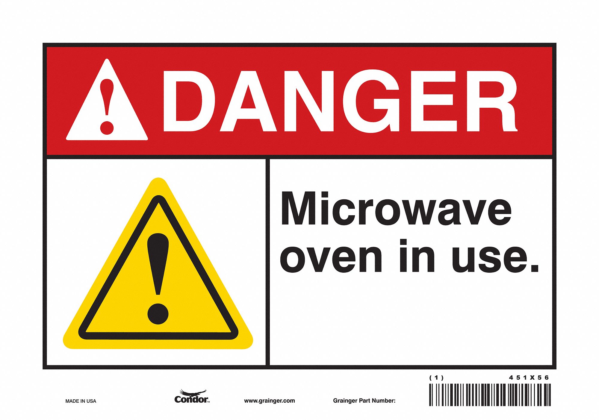 Safety Sign: Vinyl, Adhesive Sign Mounting, 7 in x 10 in Nominal Sign Size, Not Retroreflective