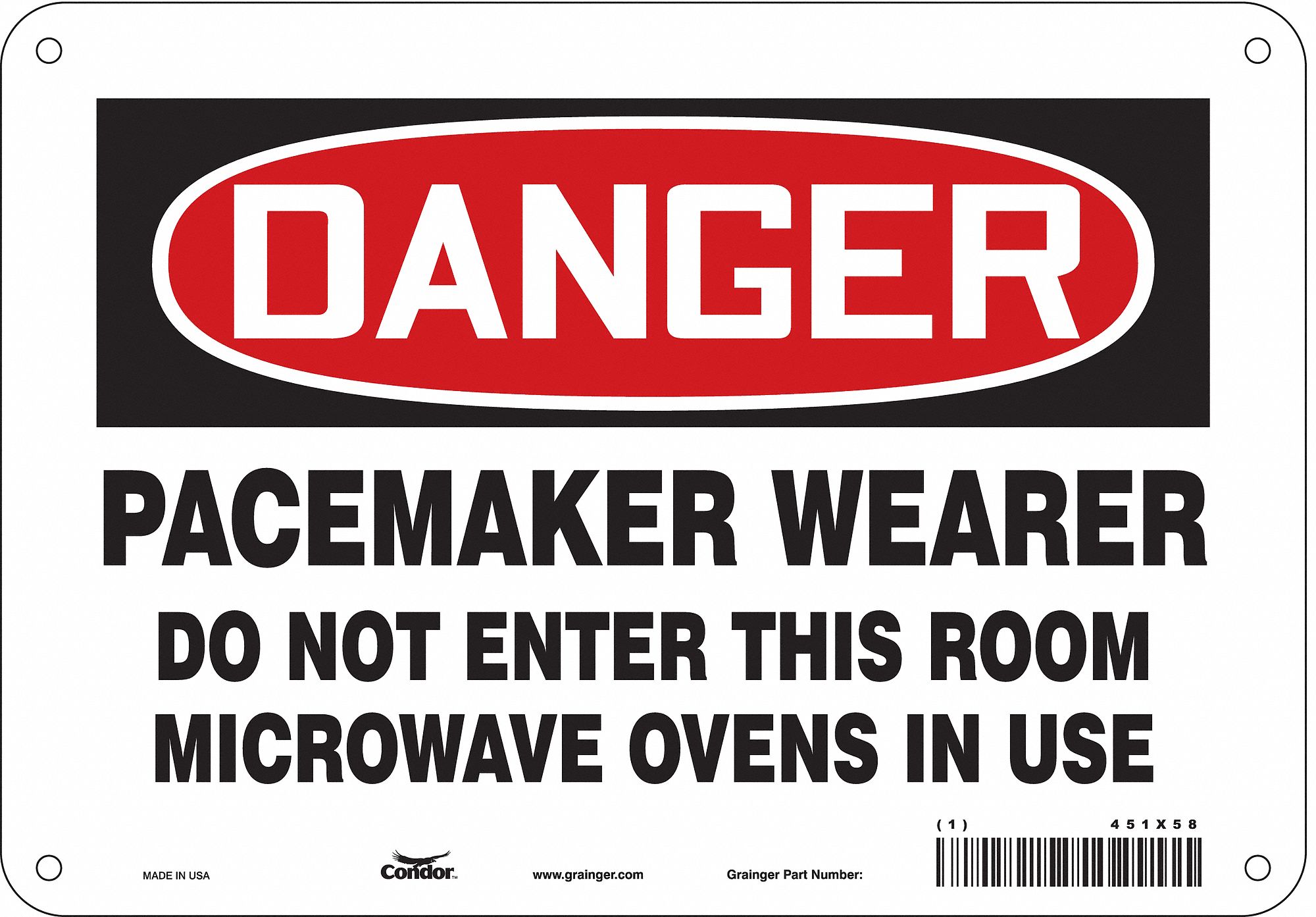 Safety Sign: Aluminum, Mounting Holes Sign Mounting, 7 in x 10 in Nominal Sign Size, 0.032 in Thick
