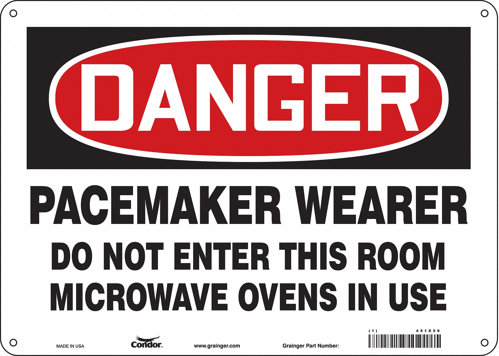 Safety Sign: Aluminum, Mounting Holes Sign Mounting, 10 in x 14 in Nominal Sign Size, 0.032 in Thick