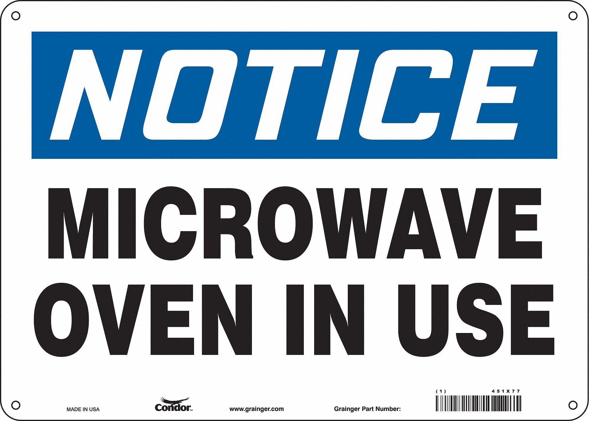 Safety Sign: Aluminum, Mounting Holes Sign Mounting, 10 in x 14 in Nominal Sign Size, 0.032 in Thick