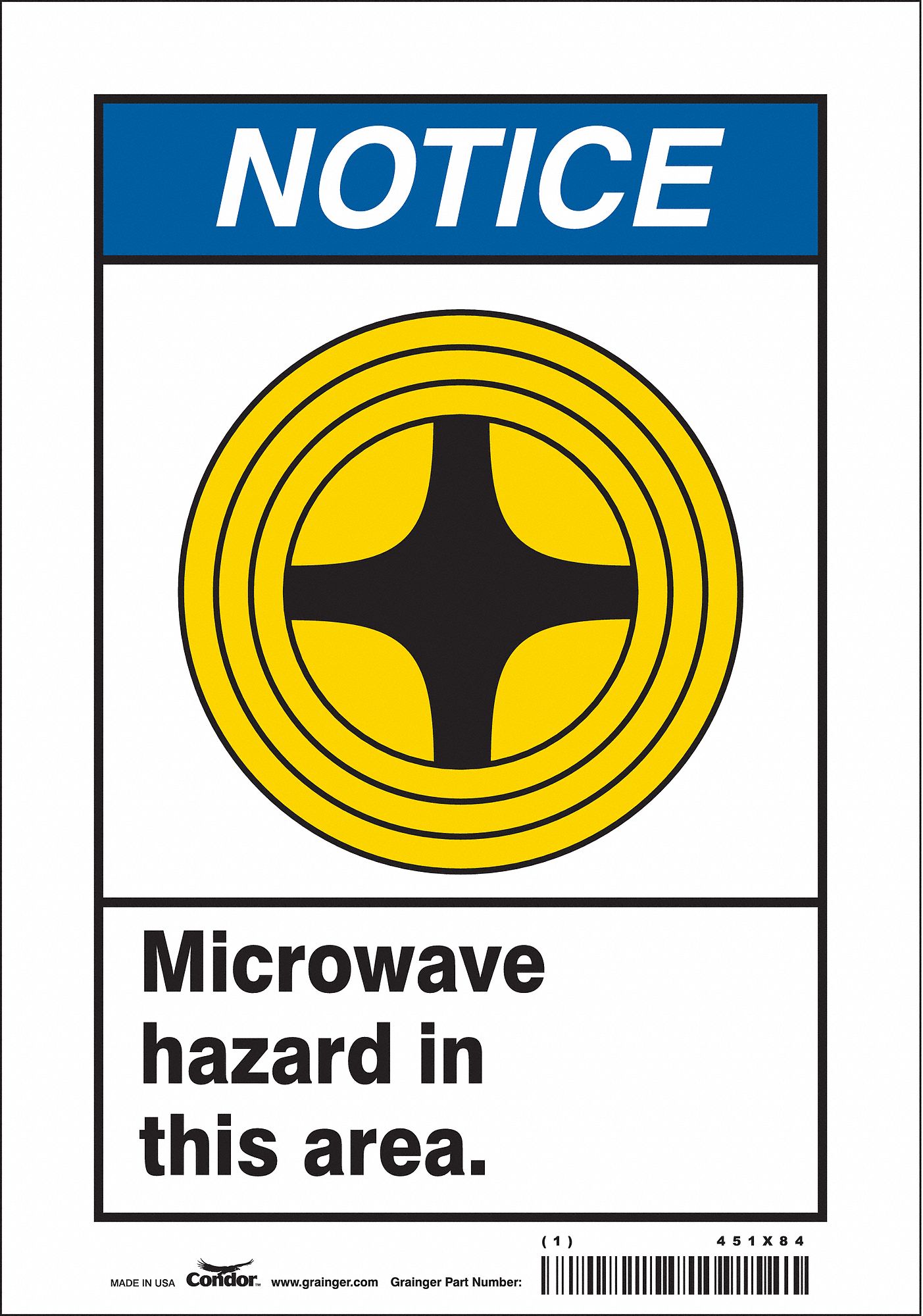 Safety Sign: Vinyl, Adhesive Sign Mounting, 10 in x 7 in Nominal Sign Size, Not Retroreflective