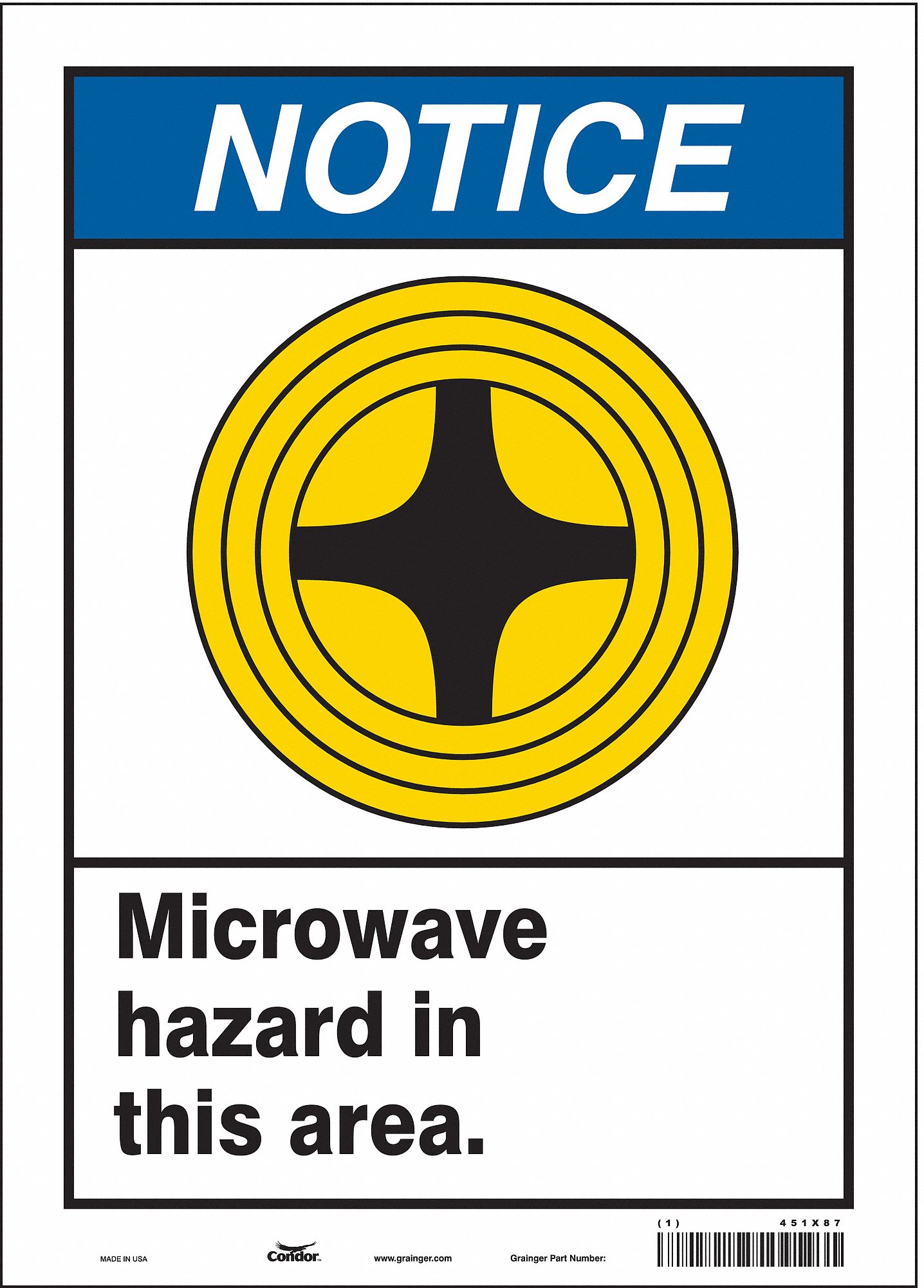 Safety Sign: Vinyl, Adhesive Sign Mounting, 14 in x 10 in Nominal Sign Size, Not Retroreflective