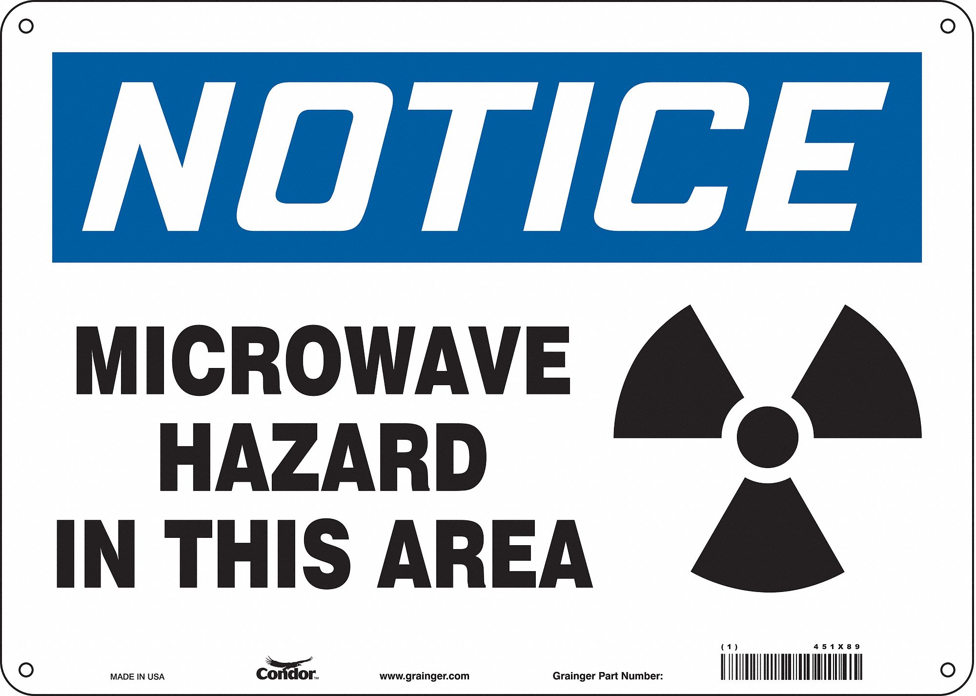 Safety Sign: Aluminum, Mounting Holes Sign Mounting, 10 in x 14 in Nominal Sign Size, 0.032 in Thick
