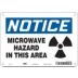 Notice: Microwave Hazard In This Area Signs