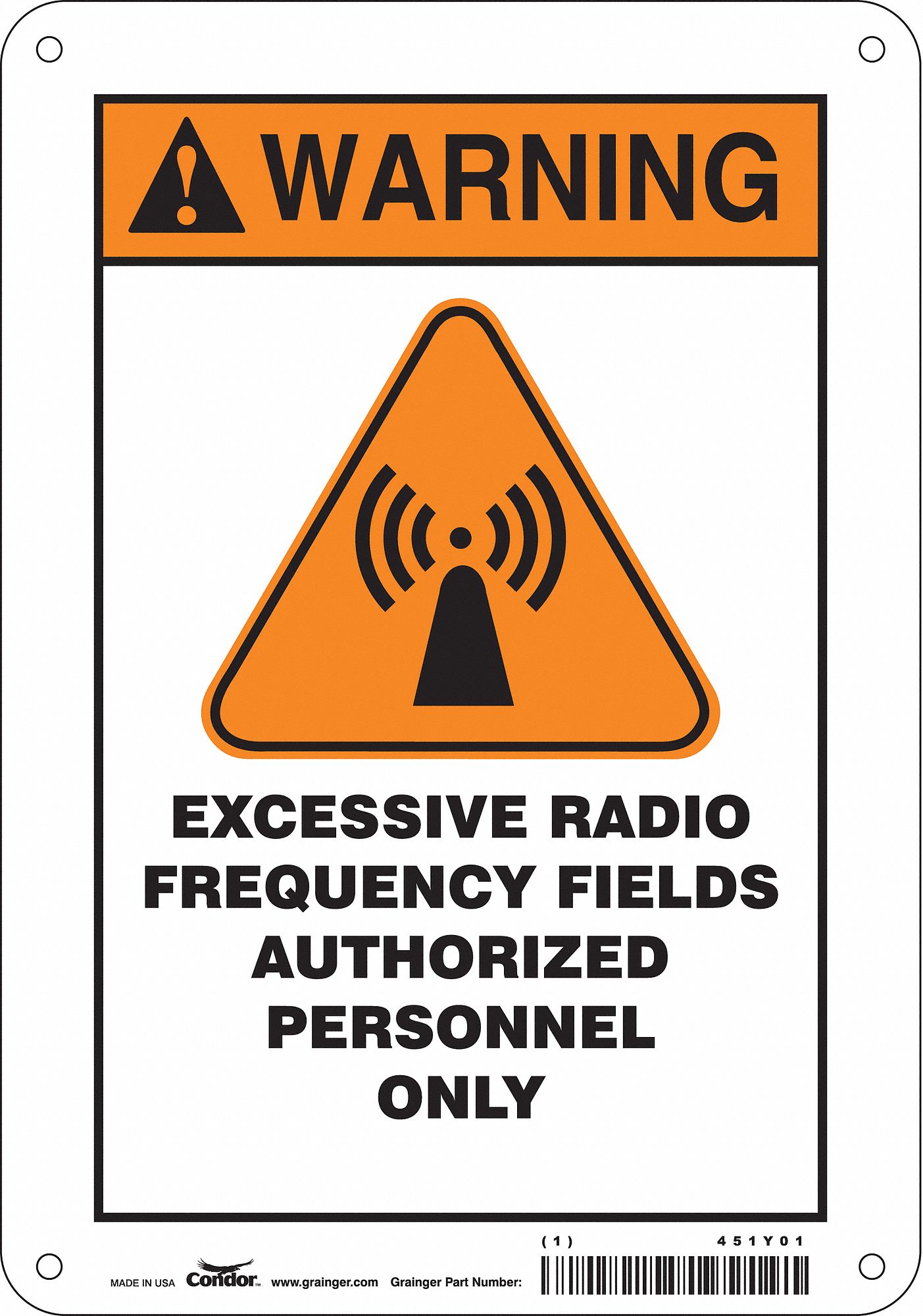 Safety Sign: Aluminum, Mounting Holes Sign Mounting, 10 in x 7 in Nominal Sign Size, 0.032 in Thick
