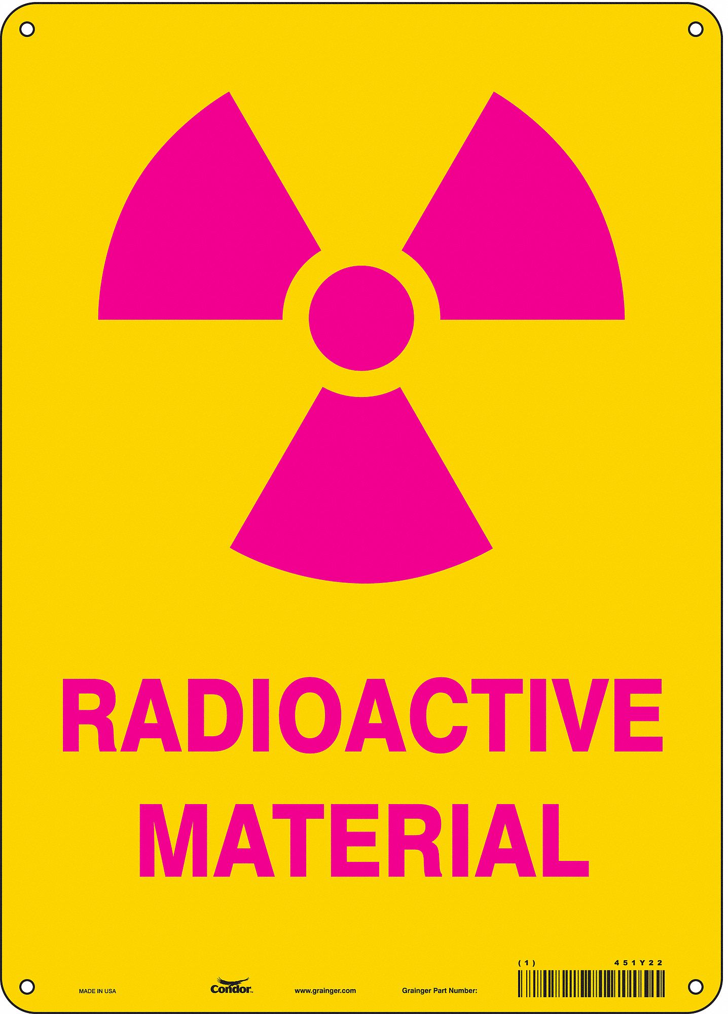 Safety Sign: Polyethylene, Mounting Holes Sign Mounting, 14 in x 10 in Nominal Sign Size