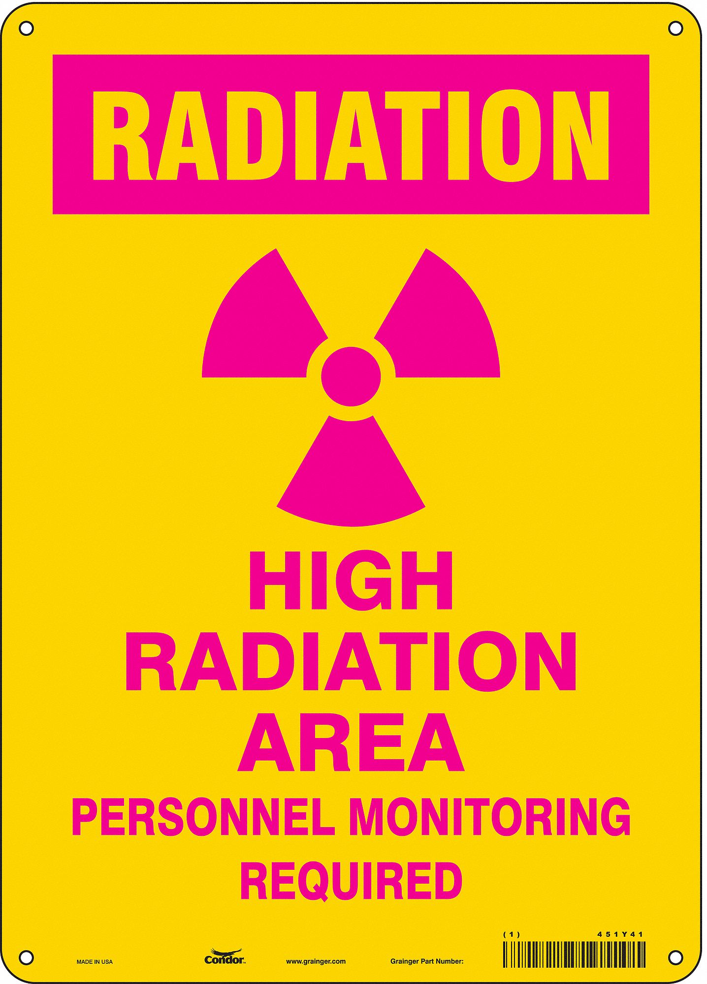 Safety Sign: Polyethylene, Mounting Holes Sign Mounting, 14 in x 10 in Nominal Sign Size
