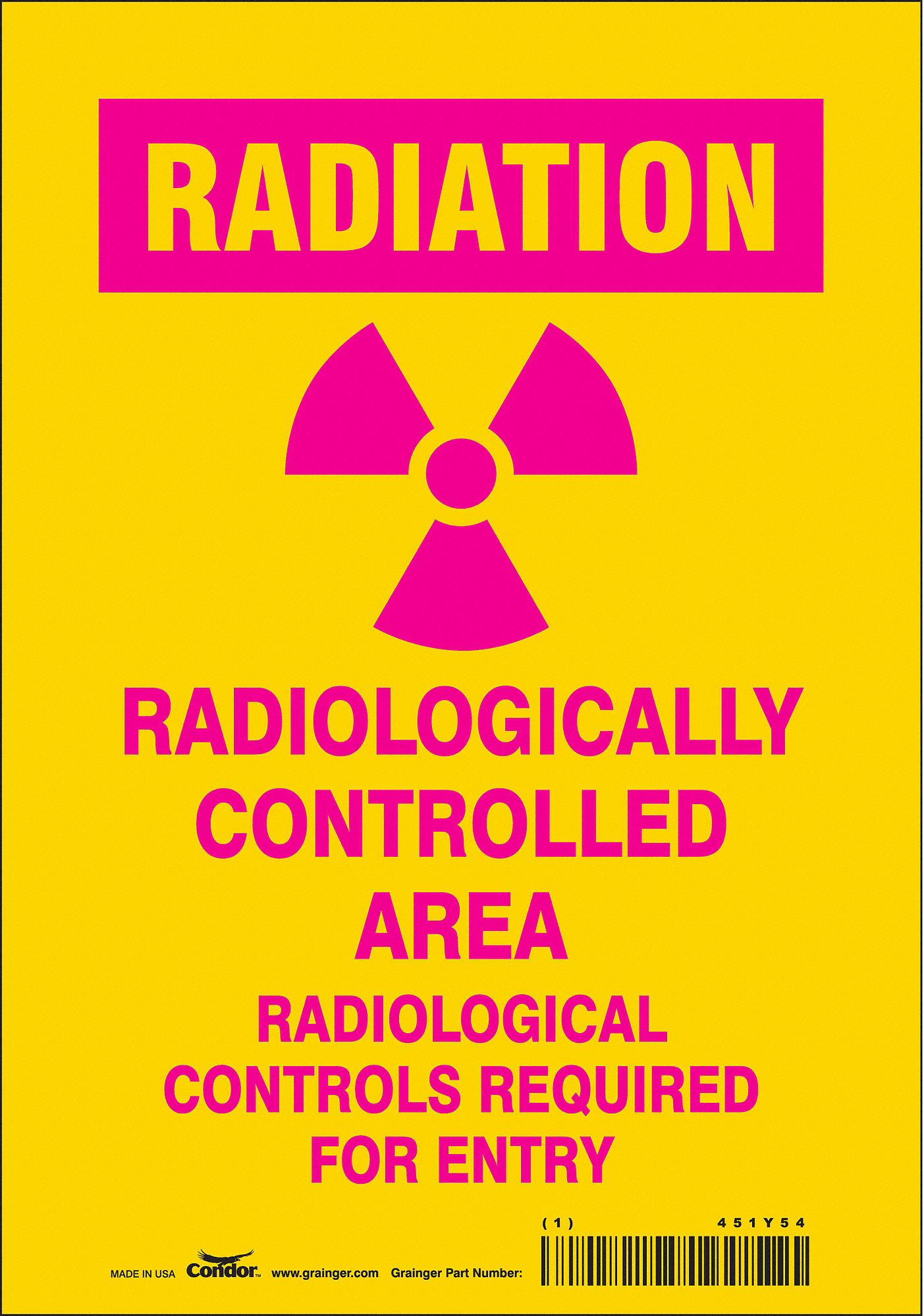 Safety Sign: Vinyl, Adhesive Sign Mounting, 10 in x 7 in Nominal Sign Size, Not Retroreflective