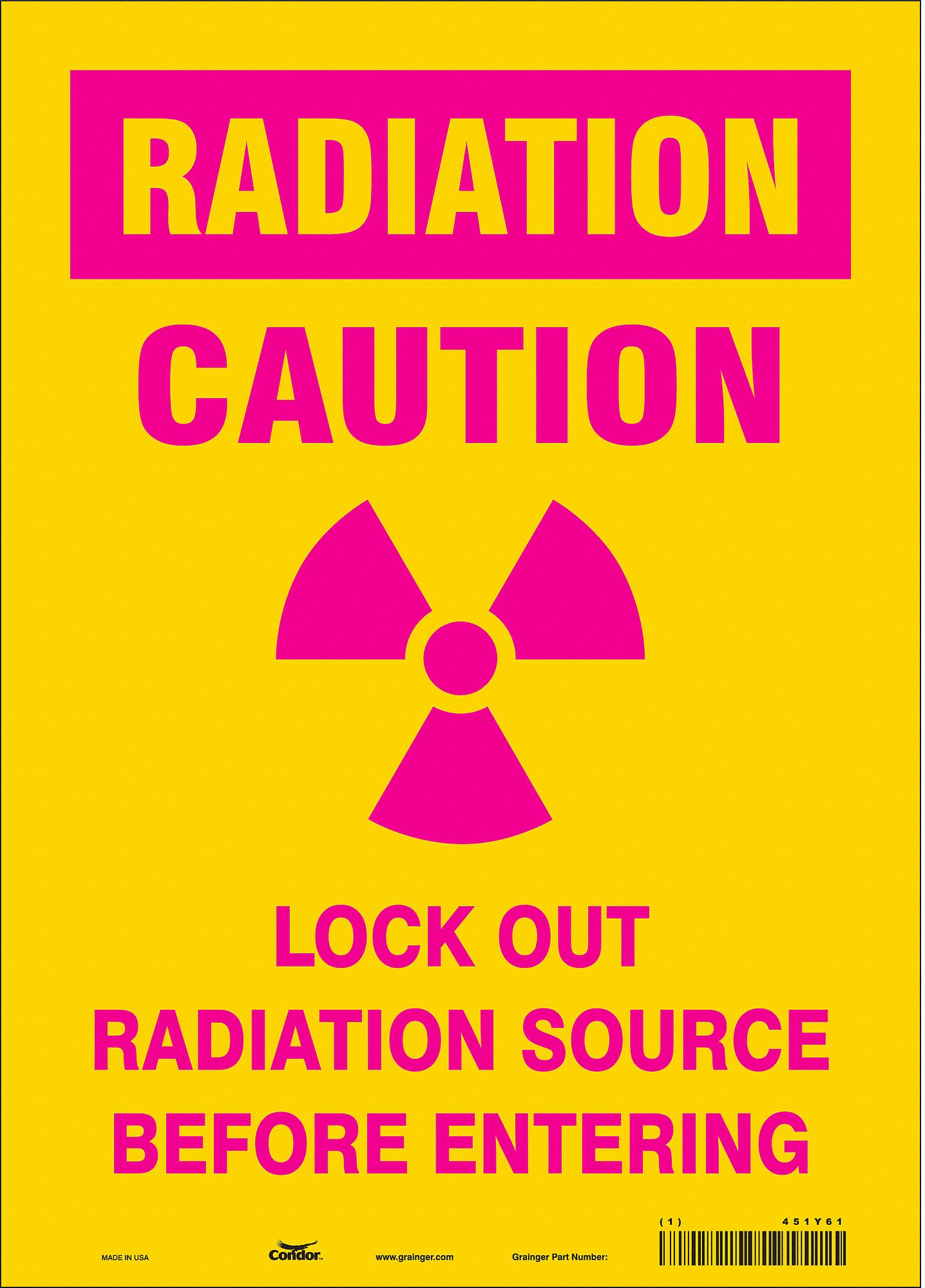 Safety Sign: Vinyl, Adhesive Sign Mounting, 14 in x 10 in Nominal Sign Size, Not Retroreflective