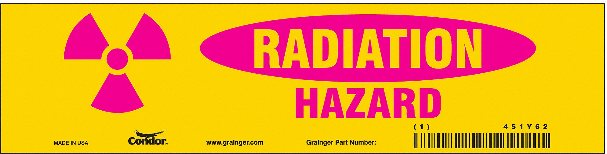 Safety Sign, 2 1/4 in x 9 in, Vinyl