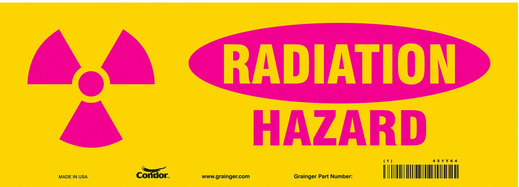 Safety Sign, 5 in x 14 in, Vinyl