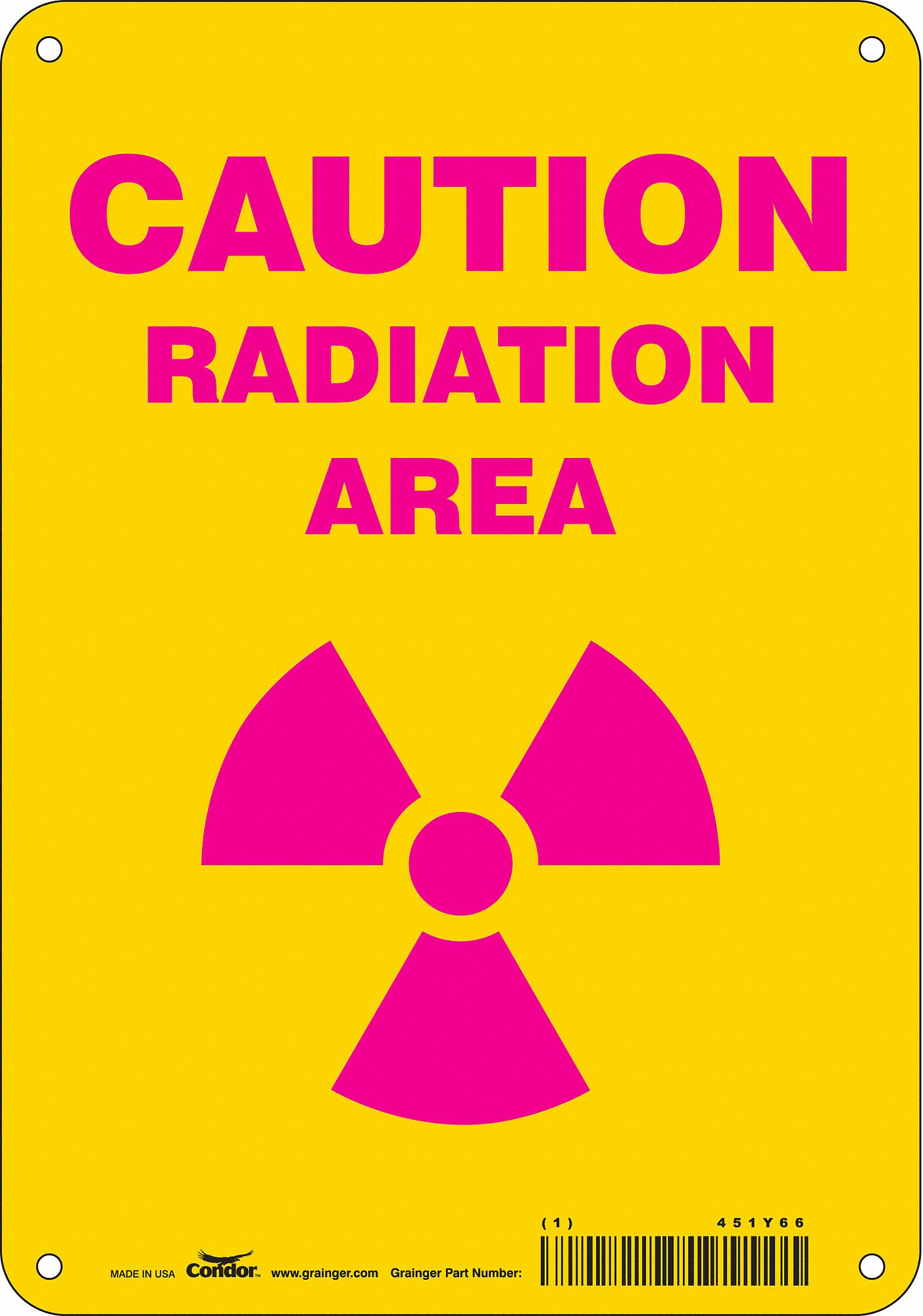 Safety Sign: Aluminum, Mounting Holes Sign Mounting, 10 in x 7 in Nominal Sign Size, 0.032 in Thick