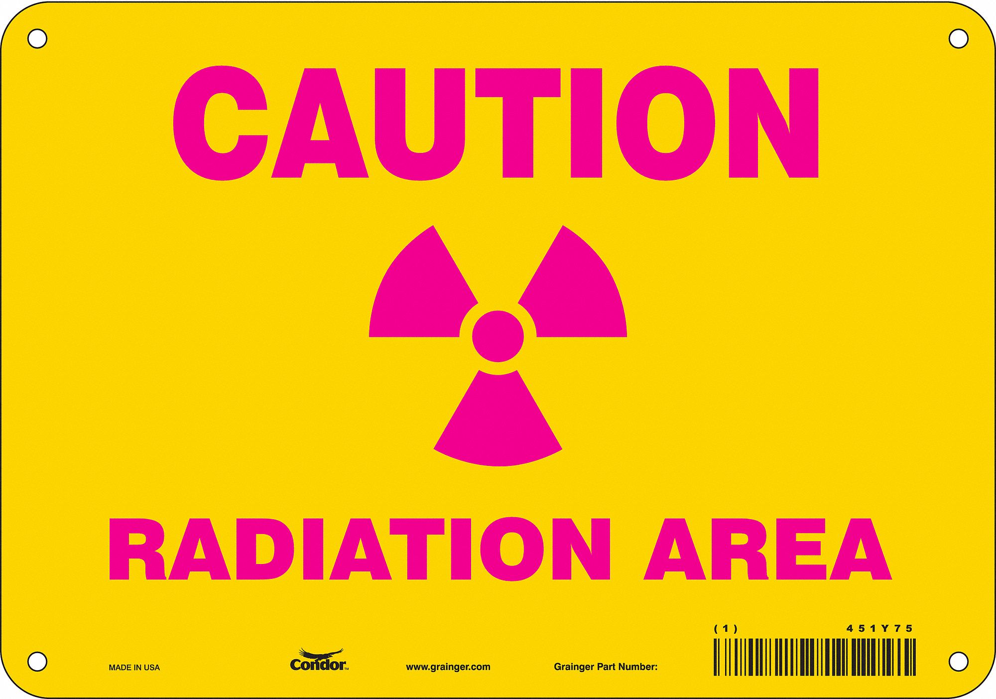 PANNEAU SECURITE RADIATN,7PO X 10PO,ALUM