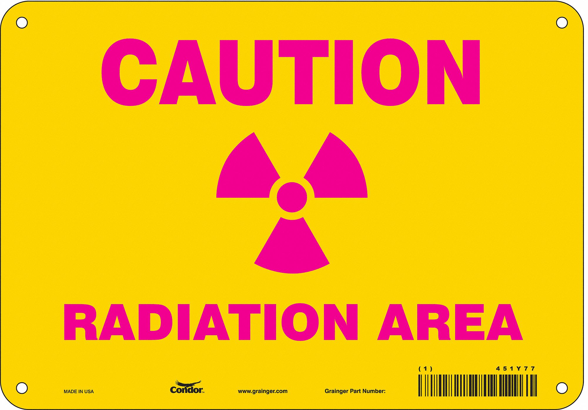Safety Sign, 7 in x 10 in, Fiberglass
