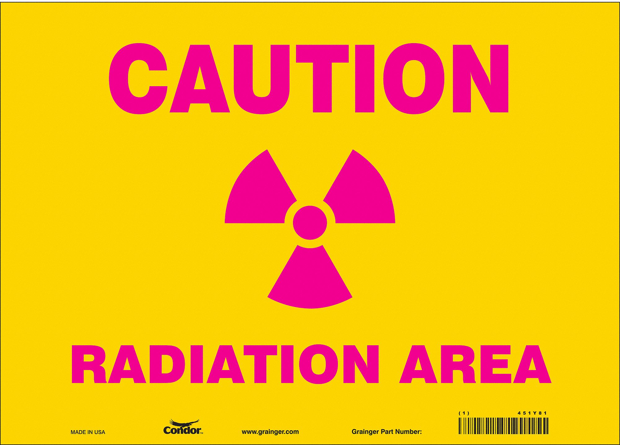 Safety Sign: Vinyl, Adhesive Sign Mounting, 10 in x 14 in Nominal Sign Size, Not Retroreflective