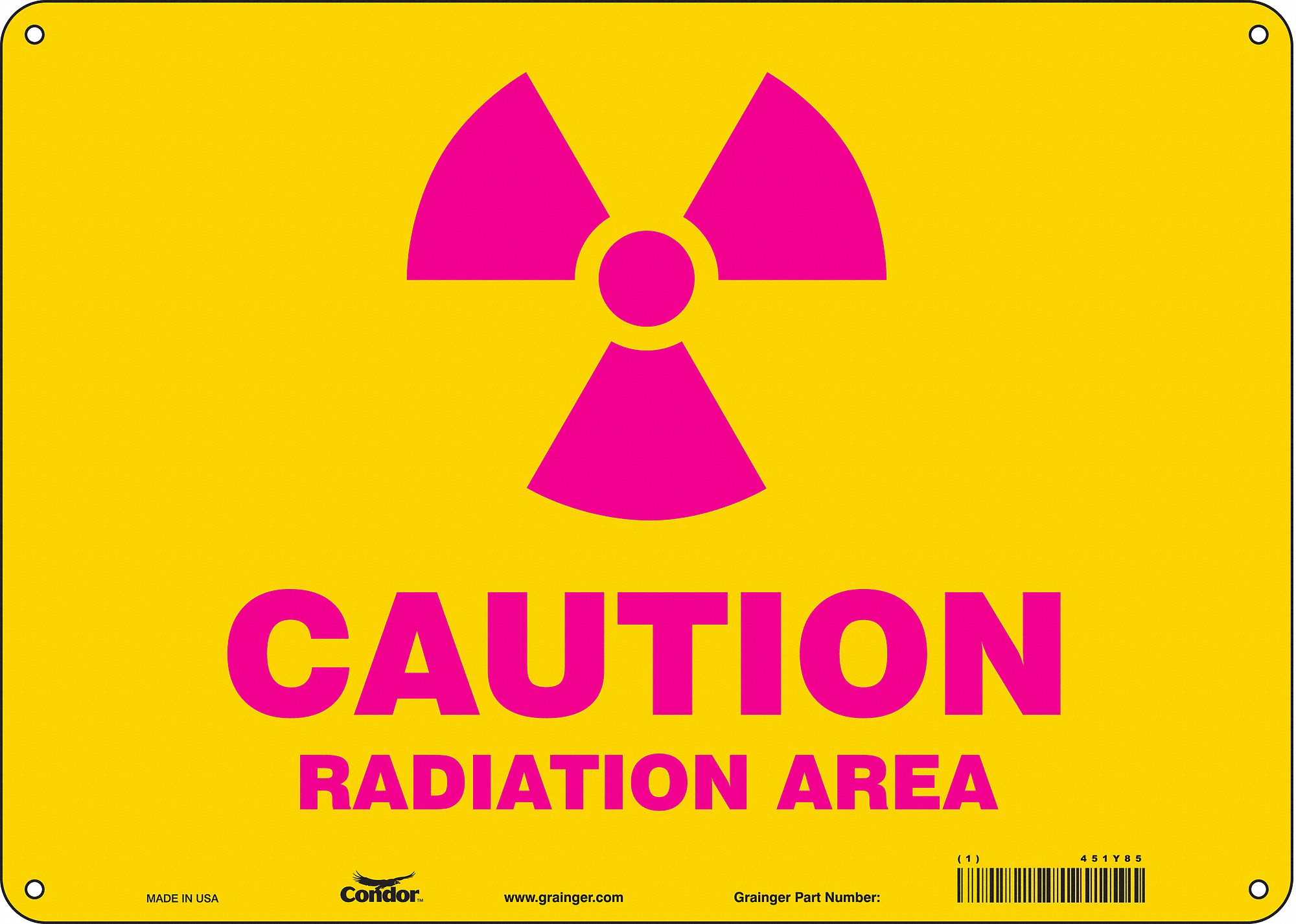 Safety Sign: Polyethylene, Mounting Holes Sign Mounting, 10 in x 14 in Nominal Sign Size