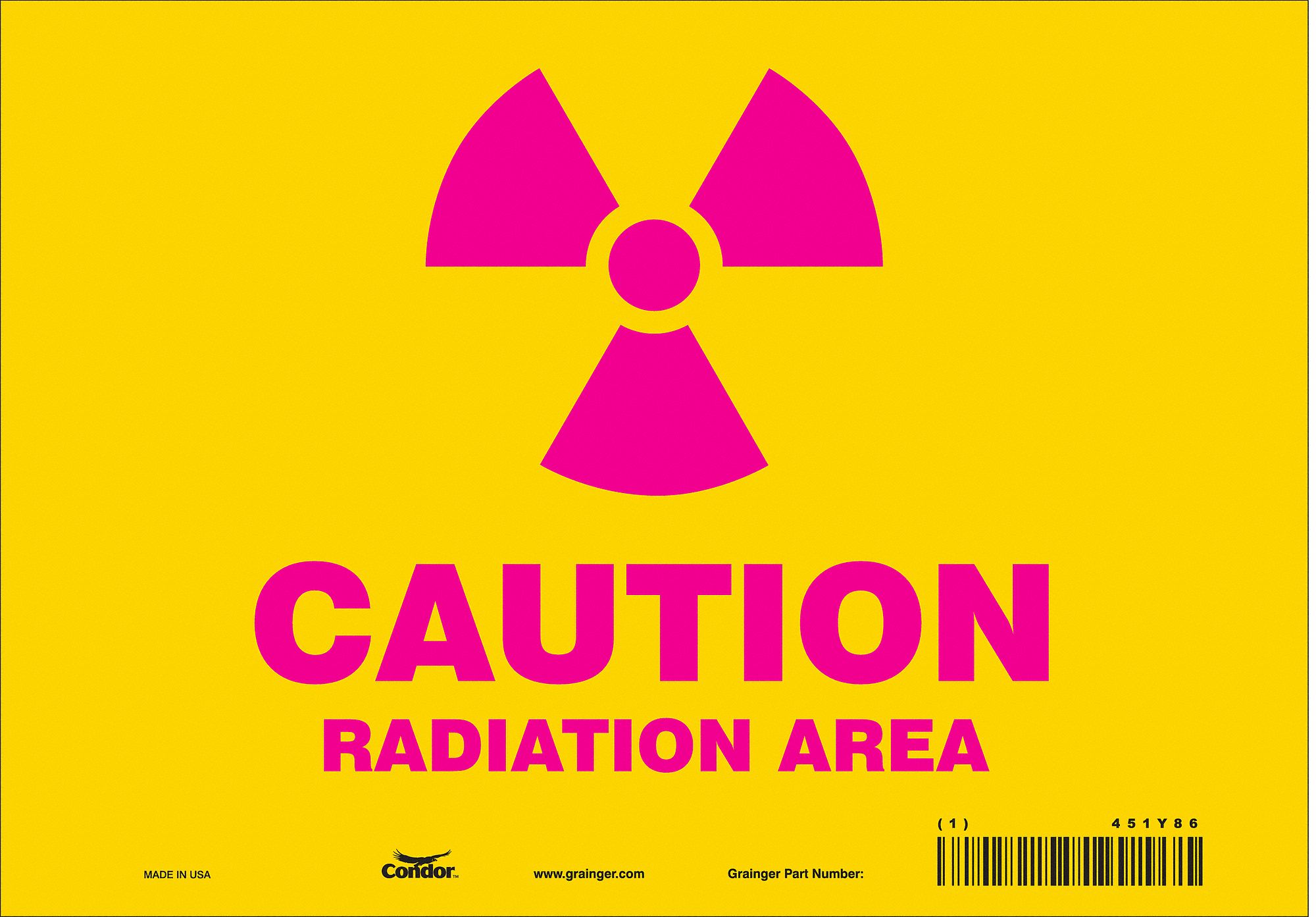 Safety Sign: Vinyl, Adhesive Sign Mounting, 7 in x 10 in Nominal Sign Size, Not Retroreflective