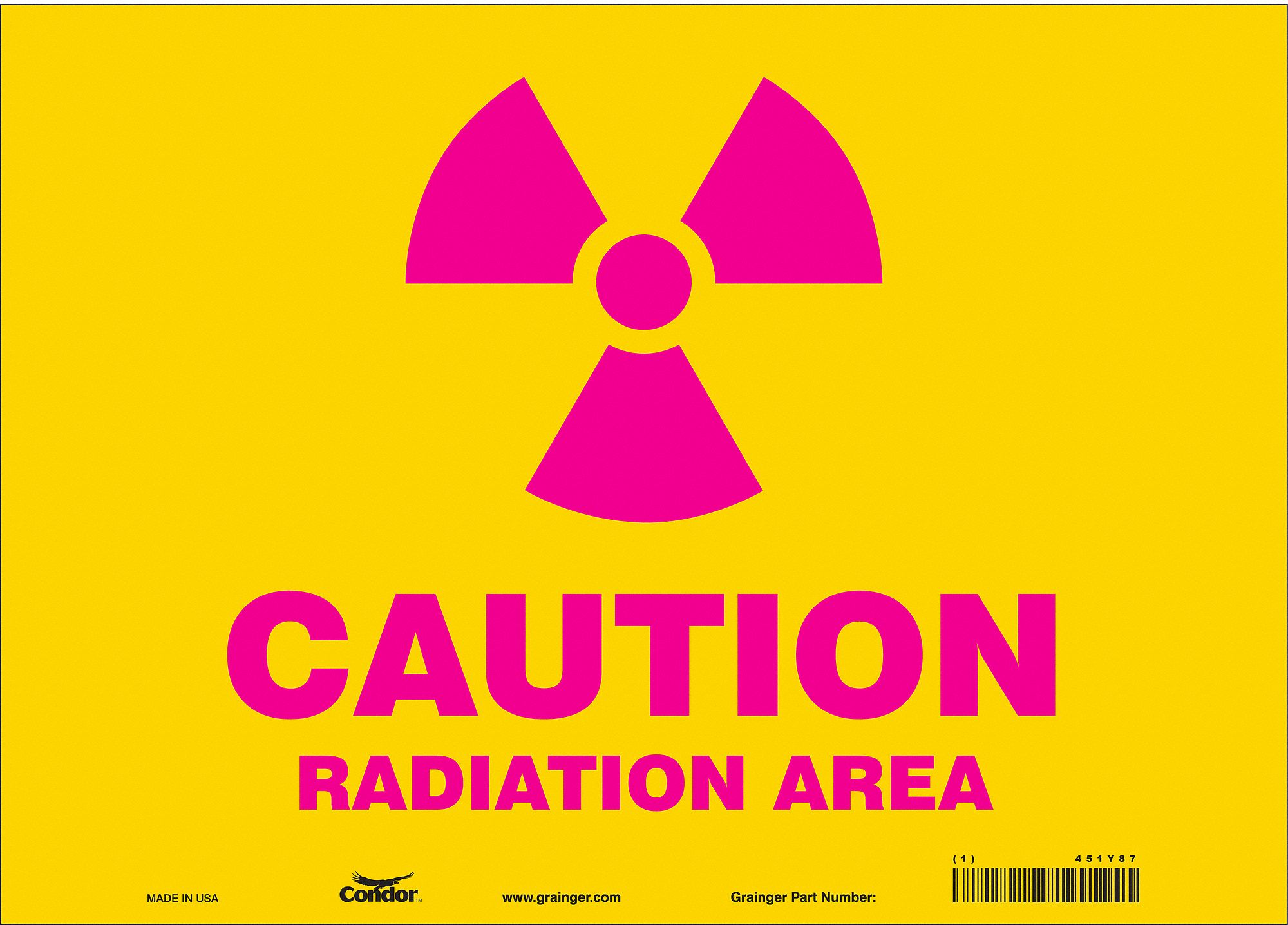 Safety Sign: Vinyl, Adhesive Sign Mounting, 10 in x 14 in Nominal Sign Size, Not Retroreflective