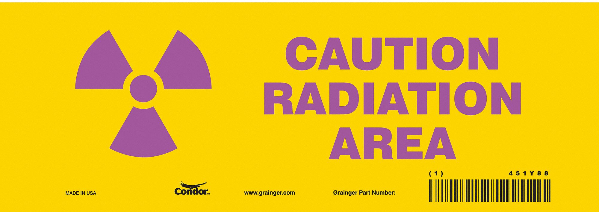 Safety Sign, 3 1/2 in x 10 in, Vinyl, PK10