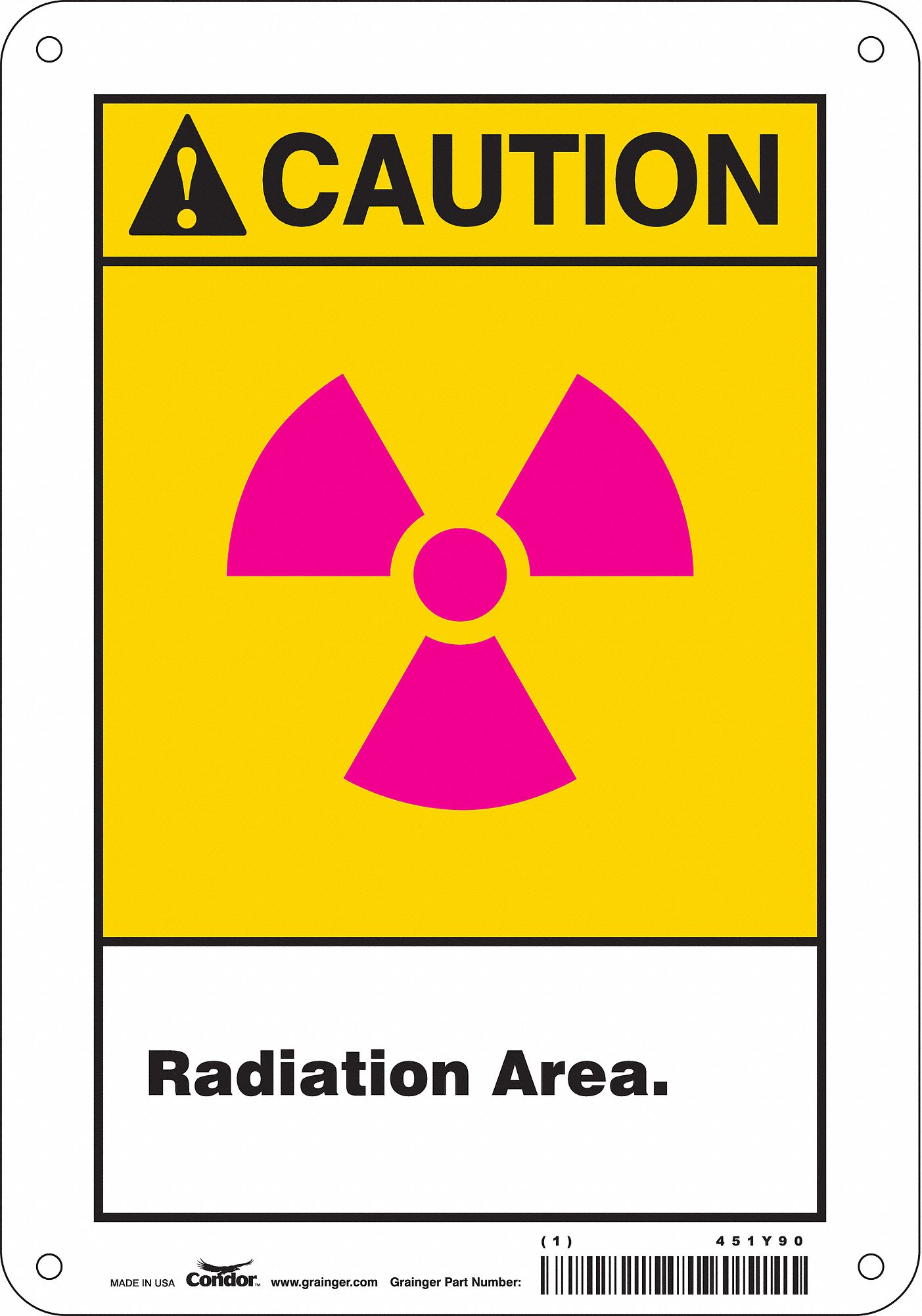 Safety Sign: Aluminum, Mounting Holes Sign Mounting, 10 in x 7 in Nominal Sign Size, 0.032 in Thick