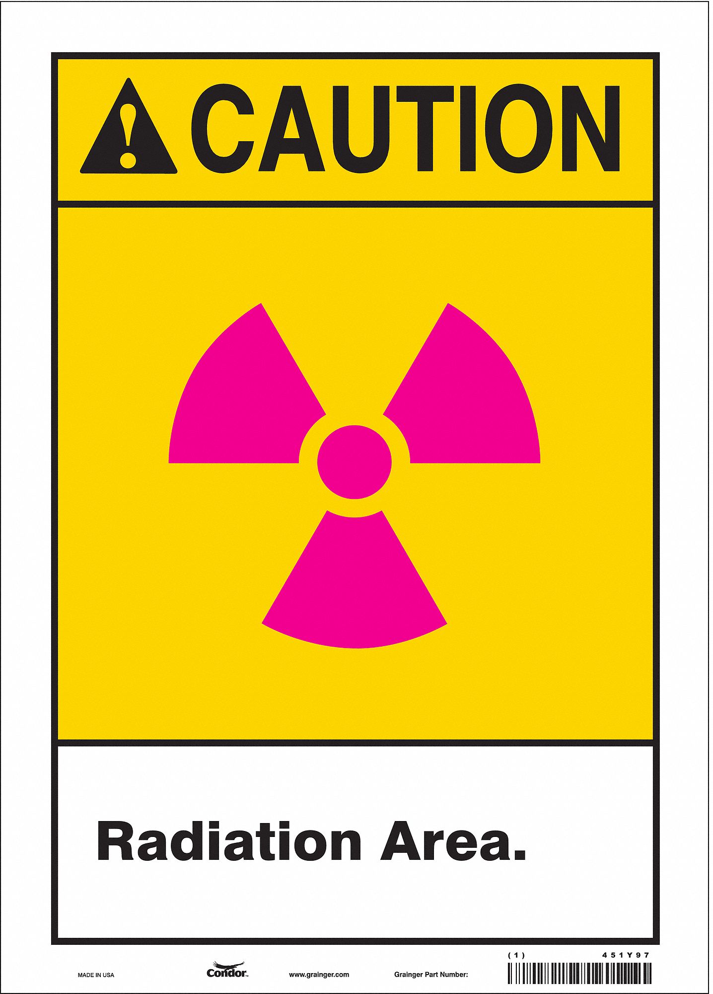 Safety Sign: Vinyl, Adhesive Sign Mounting, 14 in x 10 in Nominal Sign Size, Not Retroreflective
