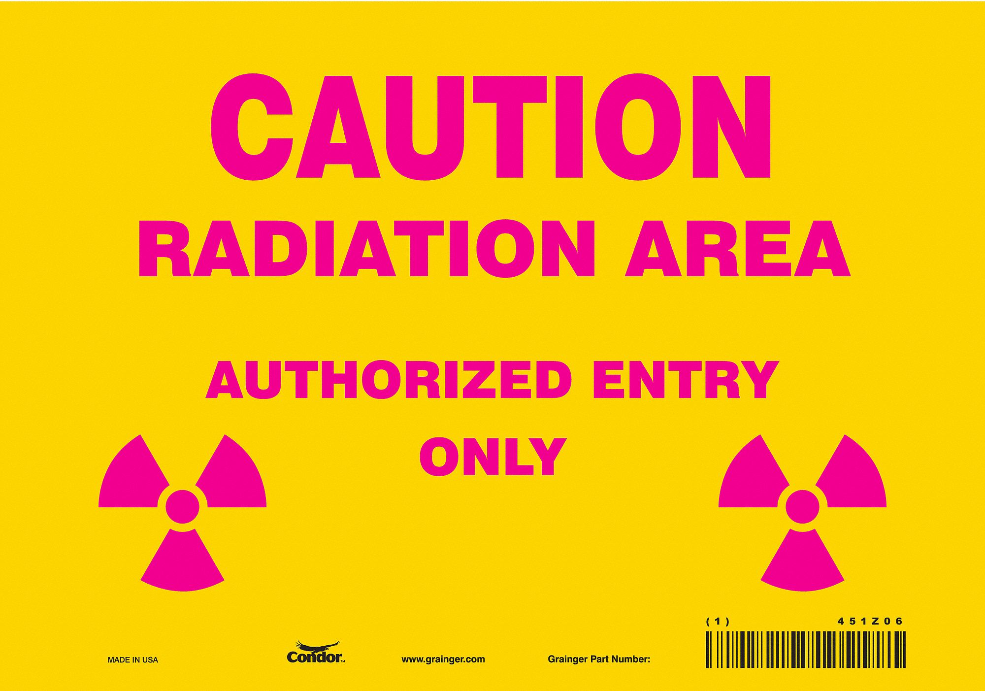 Safety Sign: Vinyl, Adhesive Sign Mounting, 7 in x 10 in Nominal Sign Size, Not Retroreflective