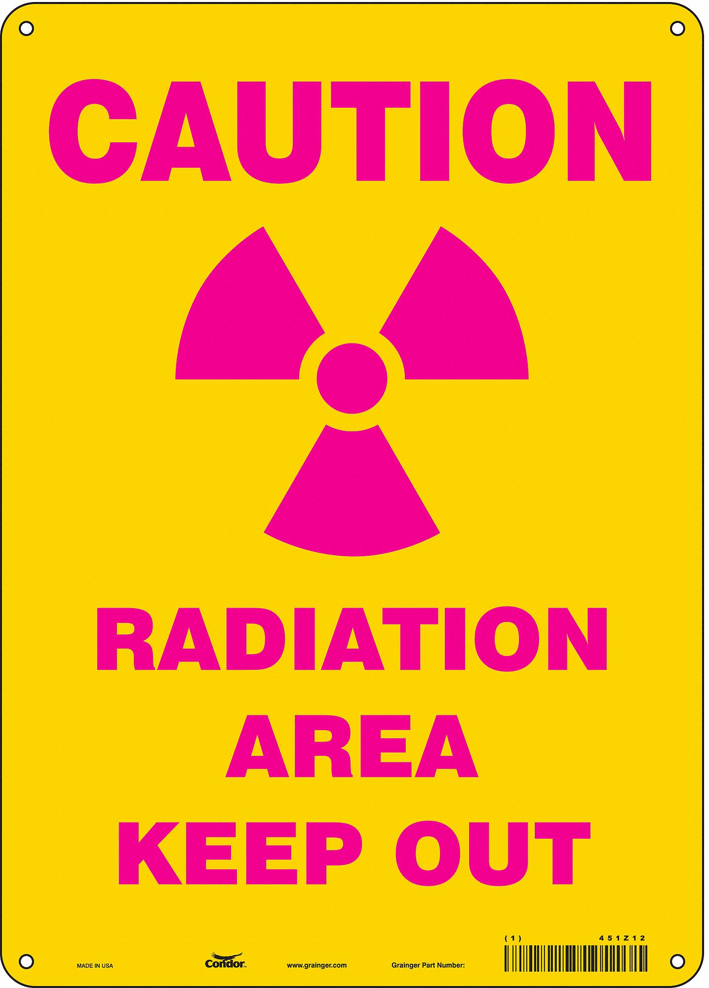 Safety Sign: Polyethylene, Mounting Holes Sign Mounting, 14 in x 10 in Nominal Sign Size