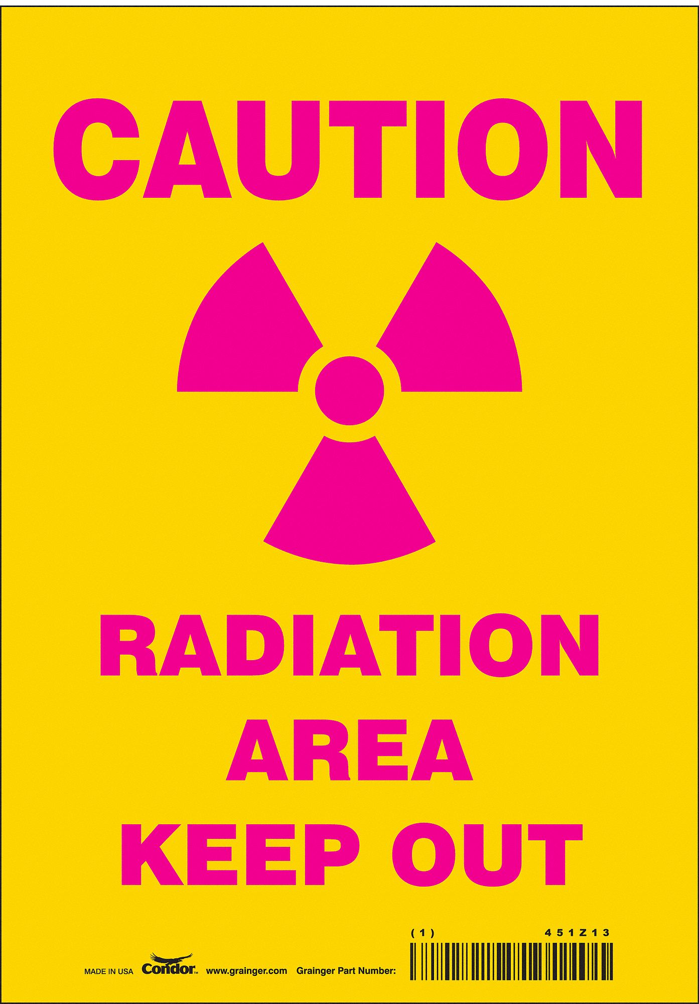Safety Sign: Vinyl, Adhesive Sign Mounting, 10 in x 7 in Nominal Sign Size, Not Retroreflective